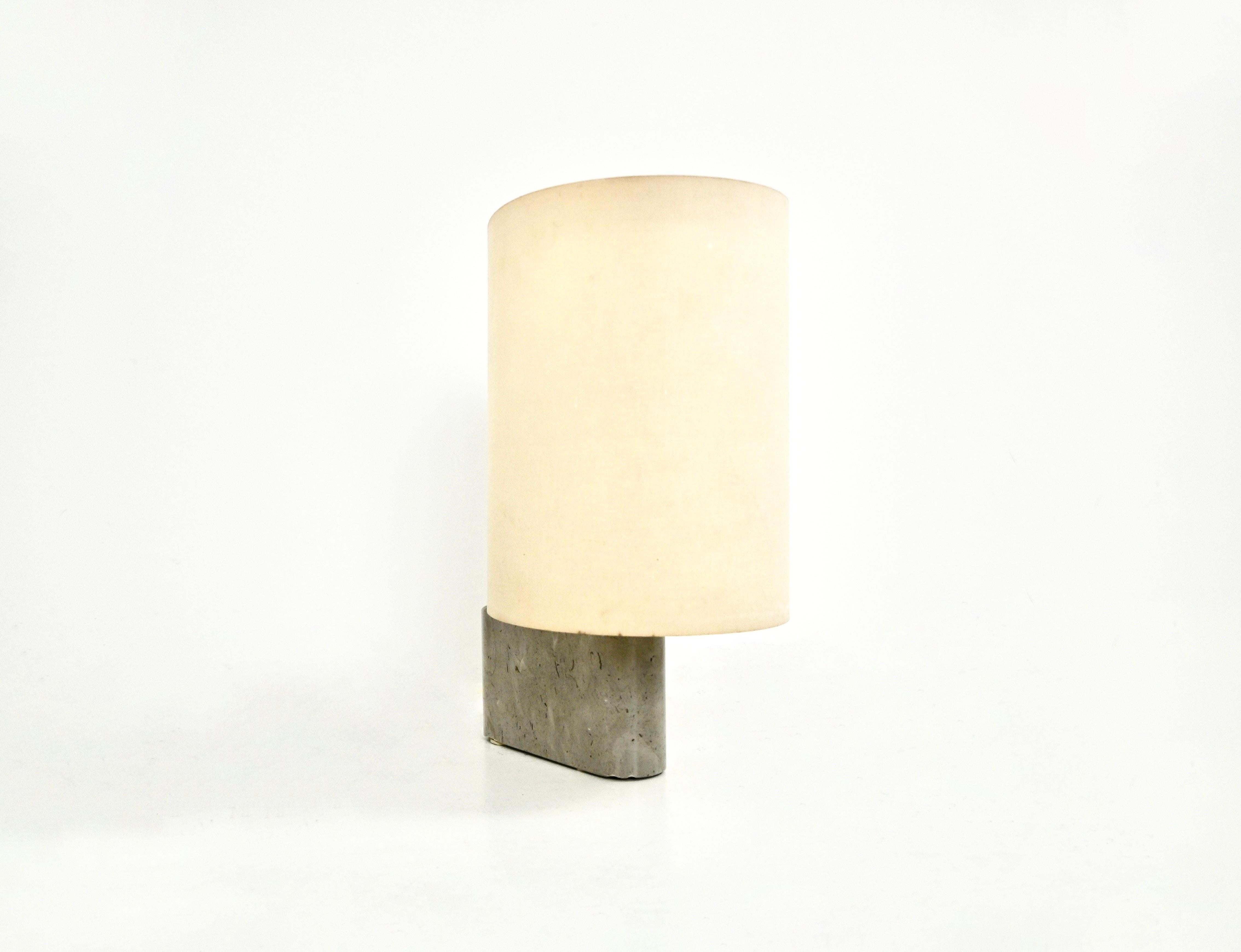 Lamp with marble base and fabric shade attributed to Afra & Tobia Scarpa. Wear due to time and age
FOR SHIPPING, REQUEST US FOR RECEIVE THE BEST PRICE

   