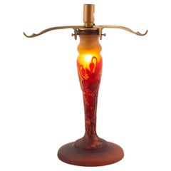 Table lamp base. Glass, metal. 20th century, based on Art Nouveau models.