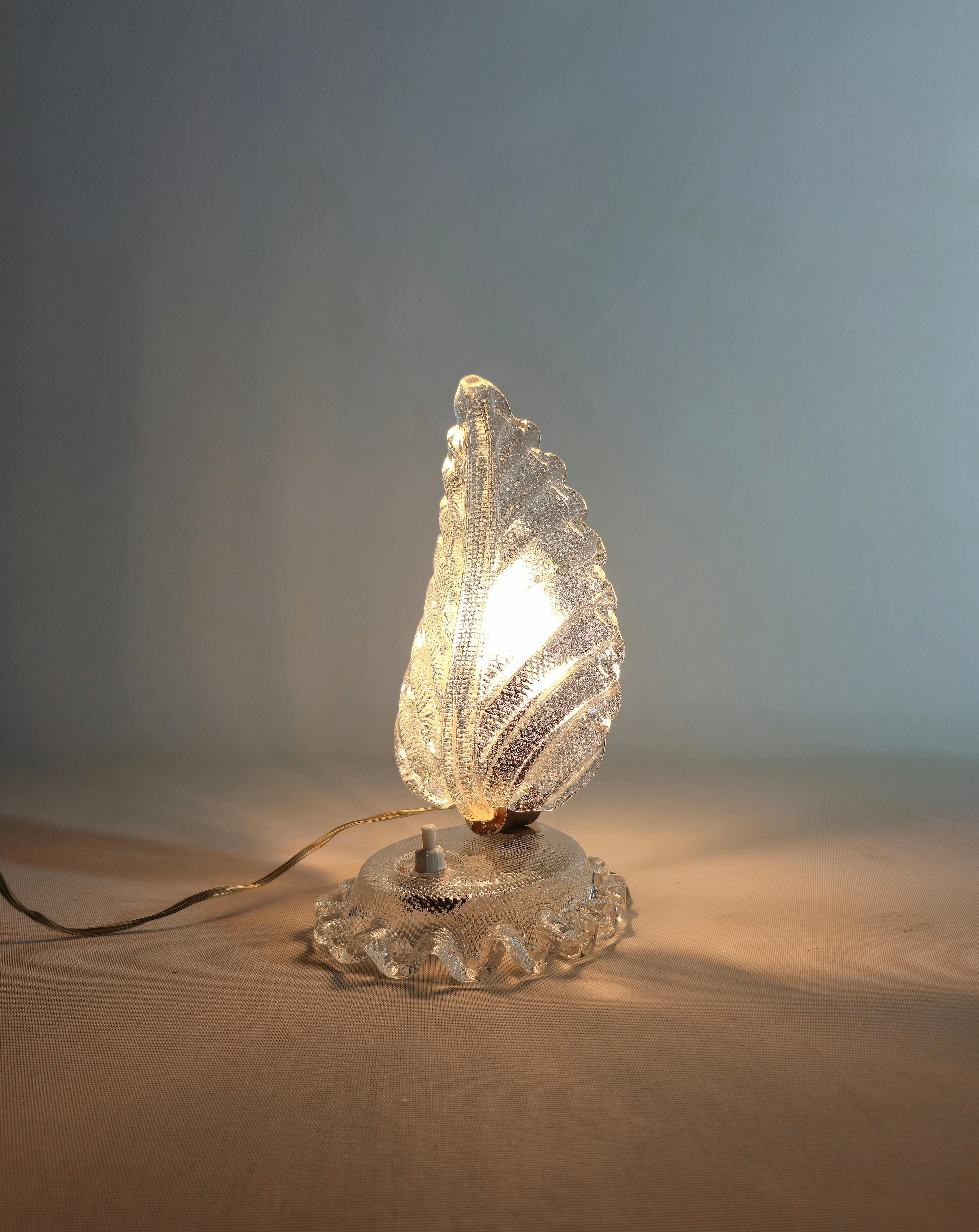 Italian  Table lamp, bedside table in Murano glass. Midcentury Design Italia 1960s For Sale