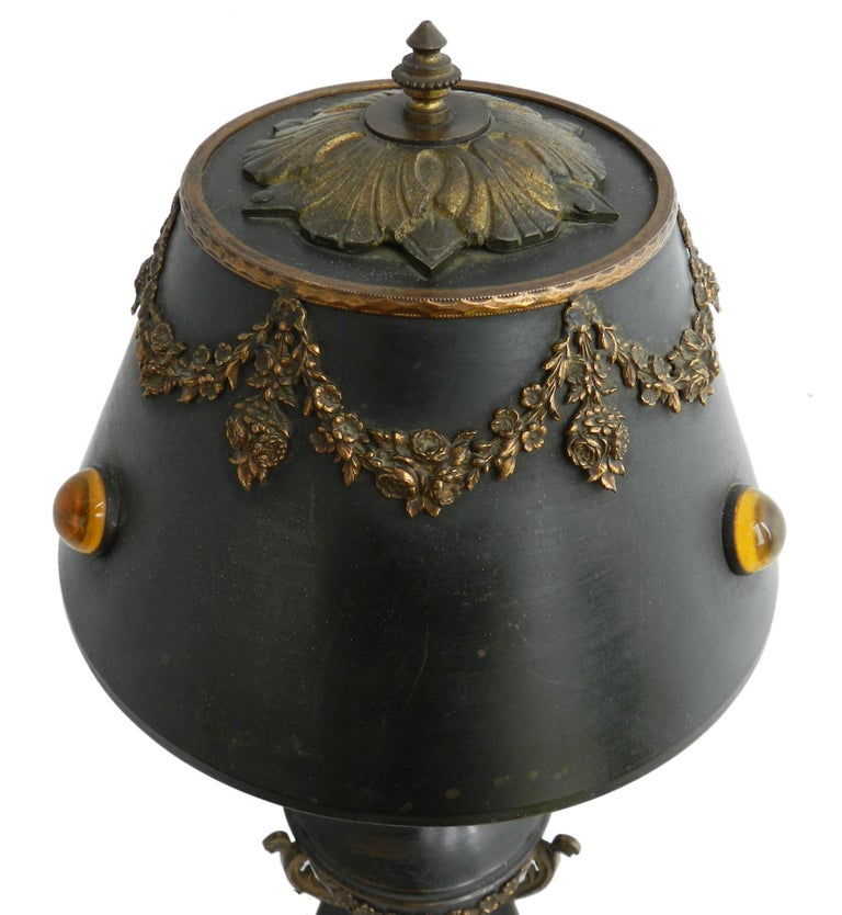 Table Lamp Belle Époque French Cabuchons Bohemian, circa 1890 In Good Condition For Sale In Mimizan, FR
