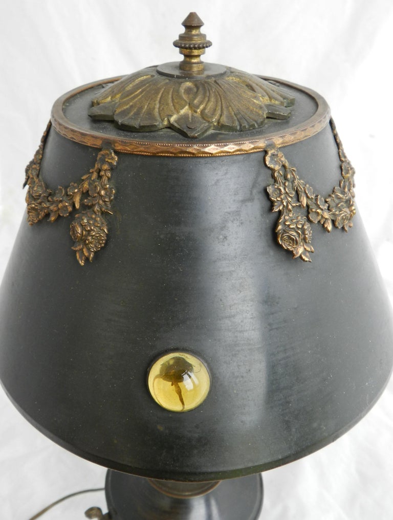 Bronze Table Lamp Belle Époque French Cabuchons Bohemian, circa 1890 For Sale