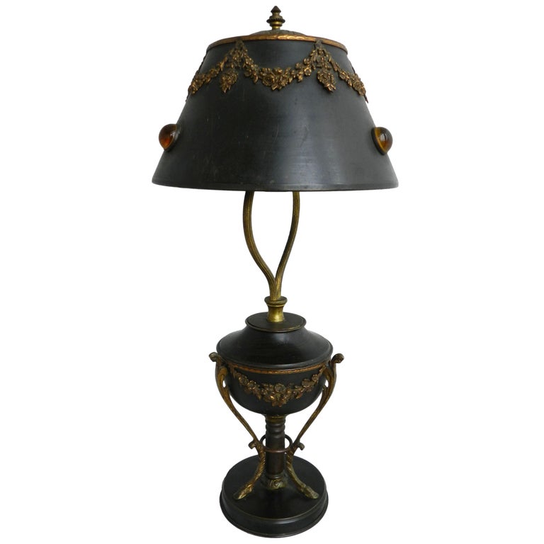 Table Lamp Belle Époque French Cabuchons Bohemian, circa 1890 For Sale