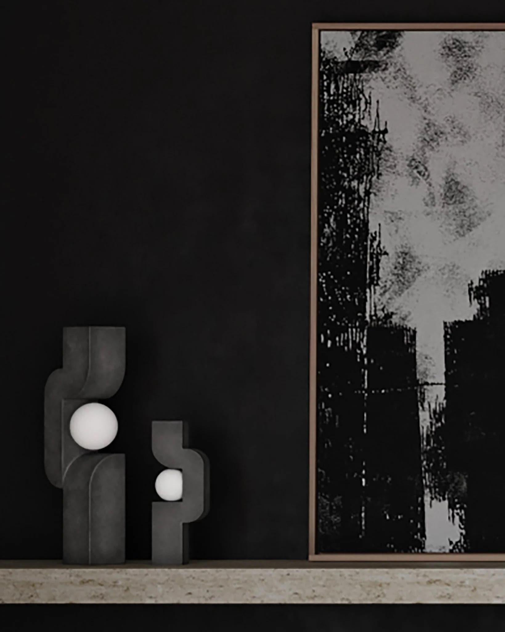 Tischleuchte, Großes Modell - Dunkelgrau, Keramik, Contemporary Work. im Angebot 5