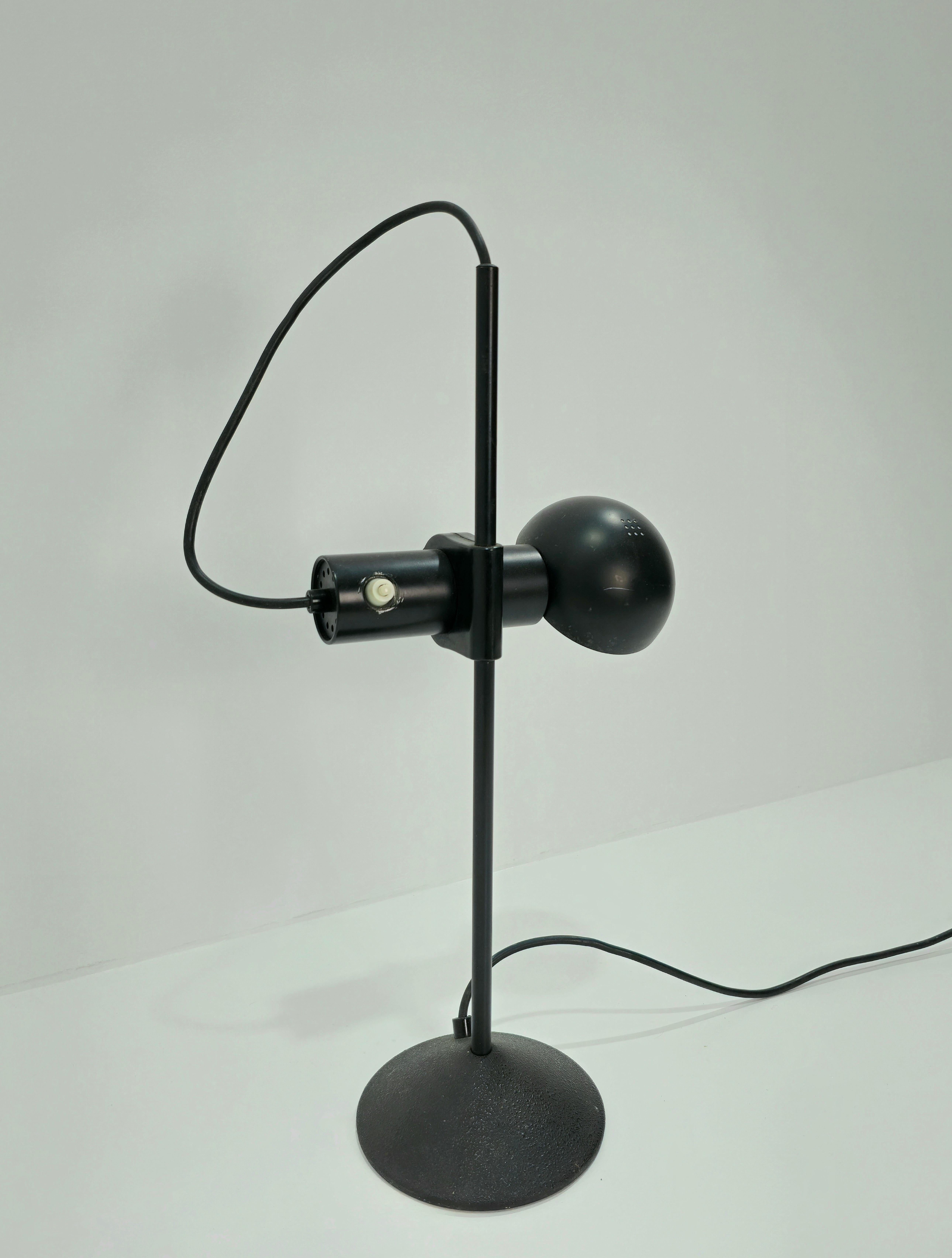 Italian Table Lamp Black Barbieri & Marianelli Mid-Century Modern Design Italy 1960/70s For Sale