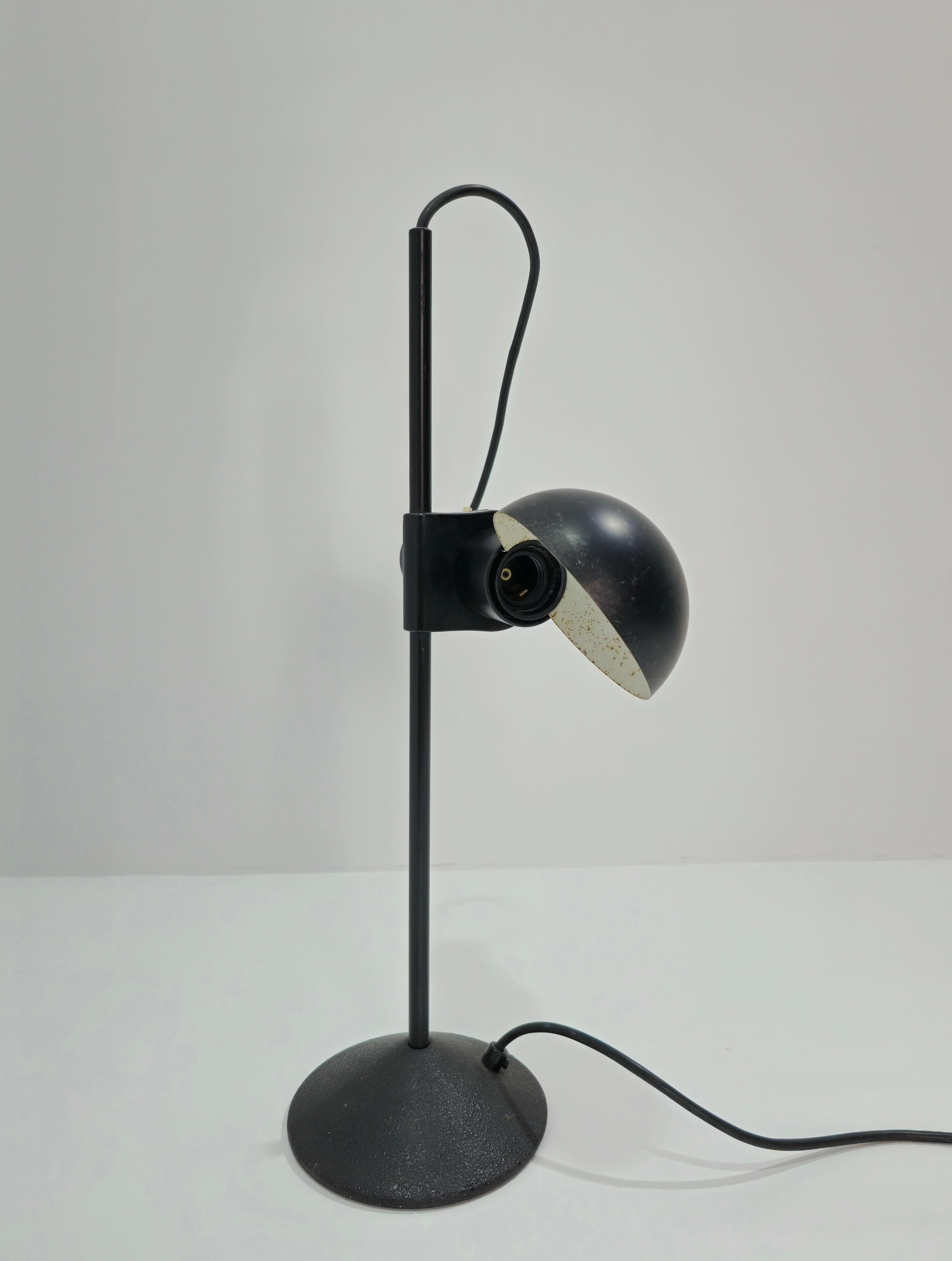 Table Lamp Black Barbieri & Marianelli Mid-Century Modern Design Italy 1960/70s In Good Condition For Sale In Palermo, IT