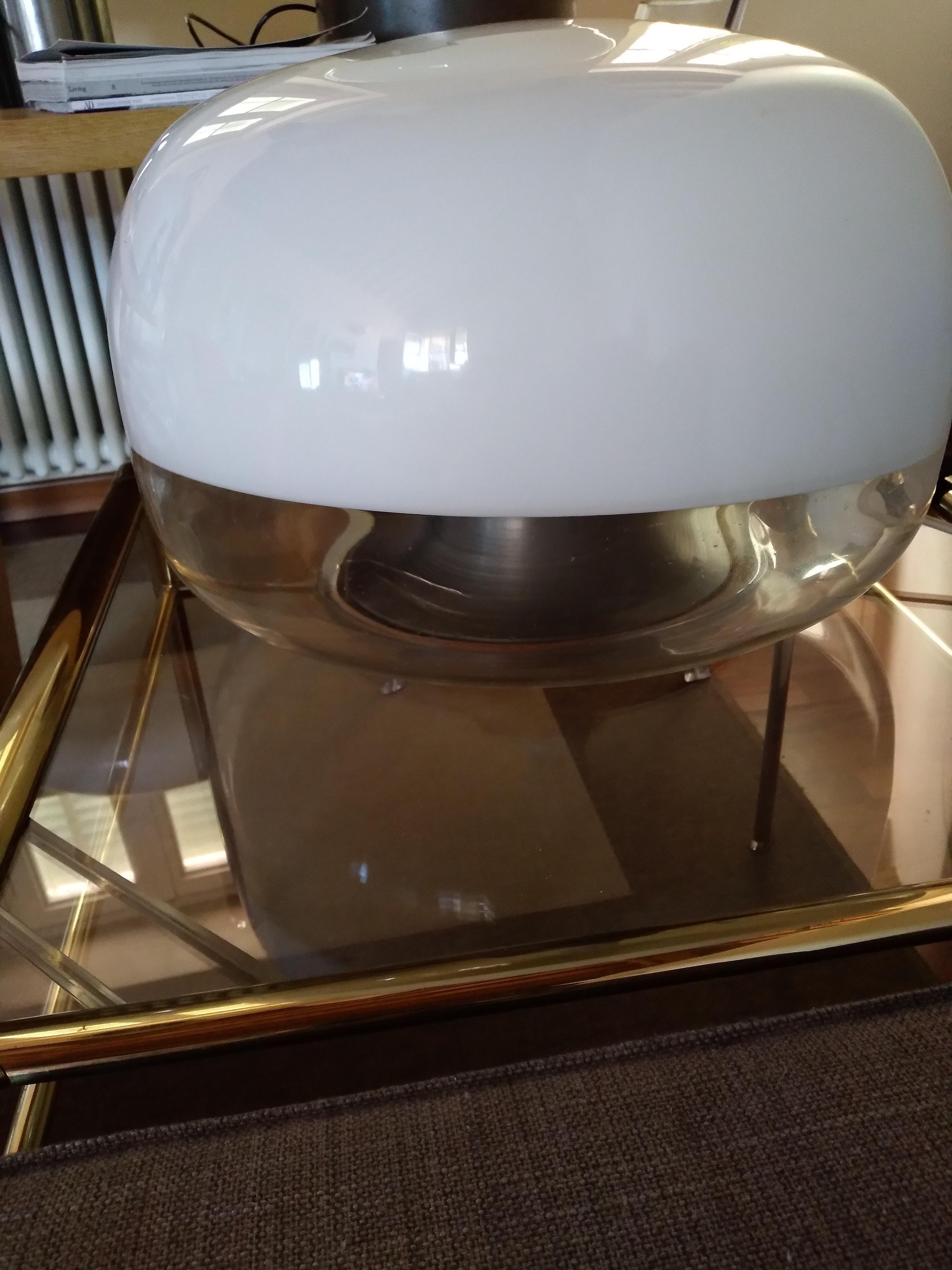 Table Lamp Blown Glass and Metal, Italy, 1969s, Artemide In Good Condition In Lucca, IT