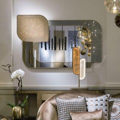 Lampe de table Cadre en laiton Finition bronze ou argent antique Insert décoratif Rétro-éclairé