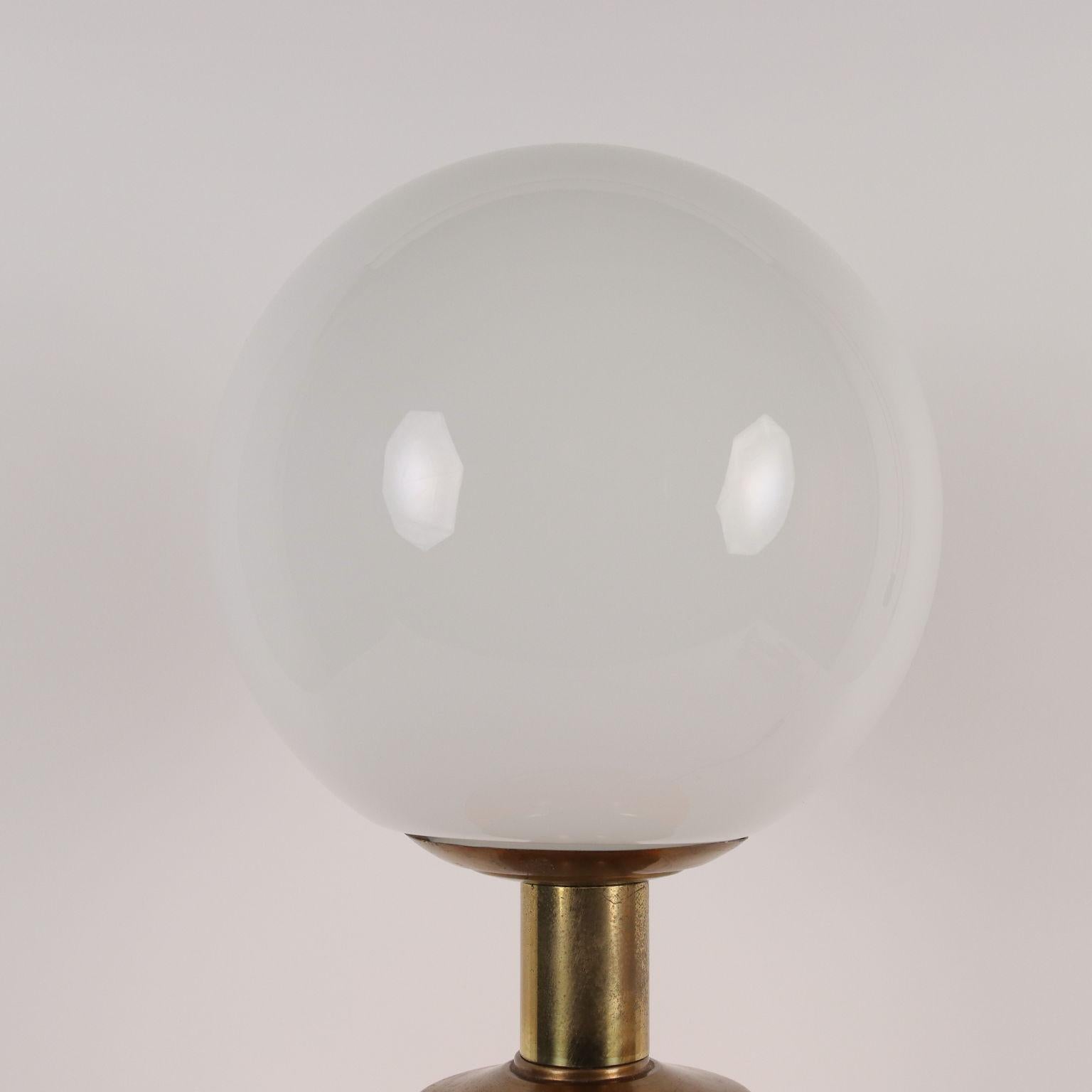 Table Lamp Brass Glass, Italy, 1960s-1970s In Good Condition In Milano, IT