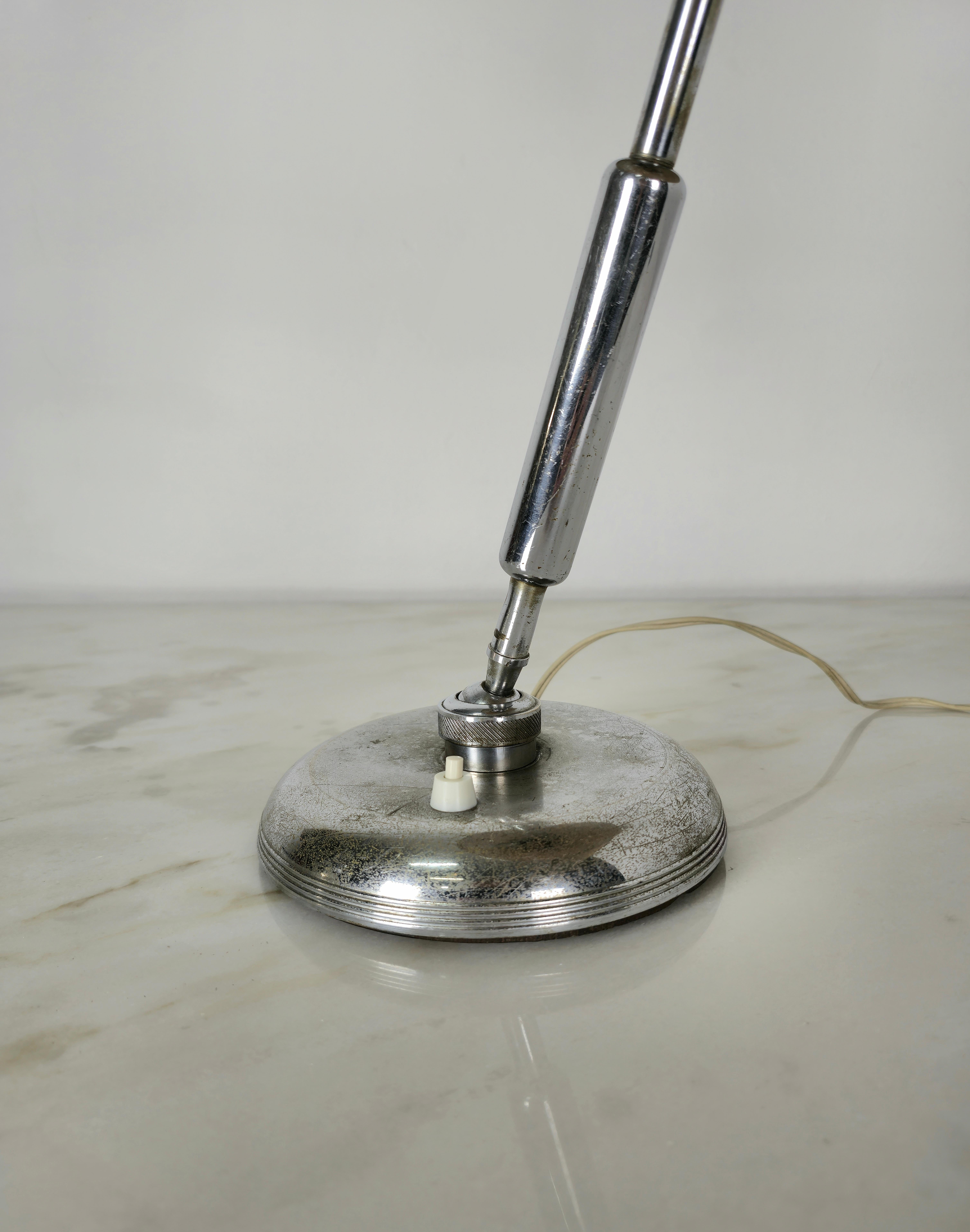 Vernickelte Tischlampe aus Messing, Giovanni Michelucci für Lariolux, Mitte des Jahrhunderts, 1950er Jahre im Angebot 3