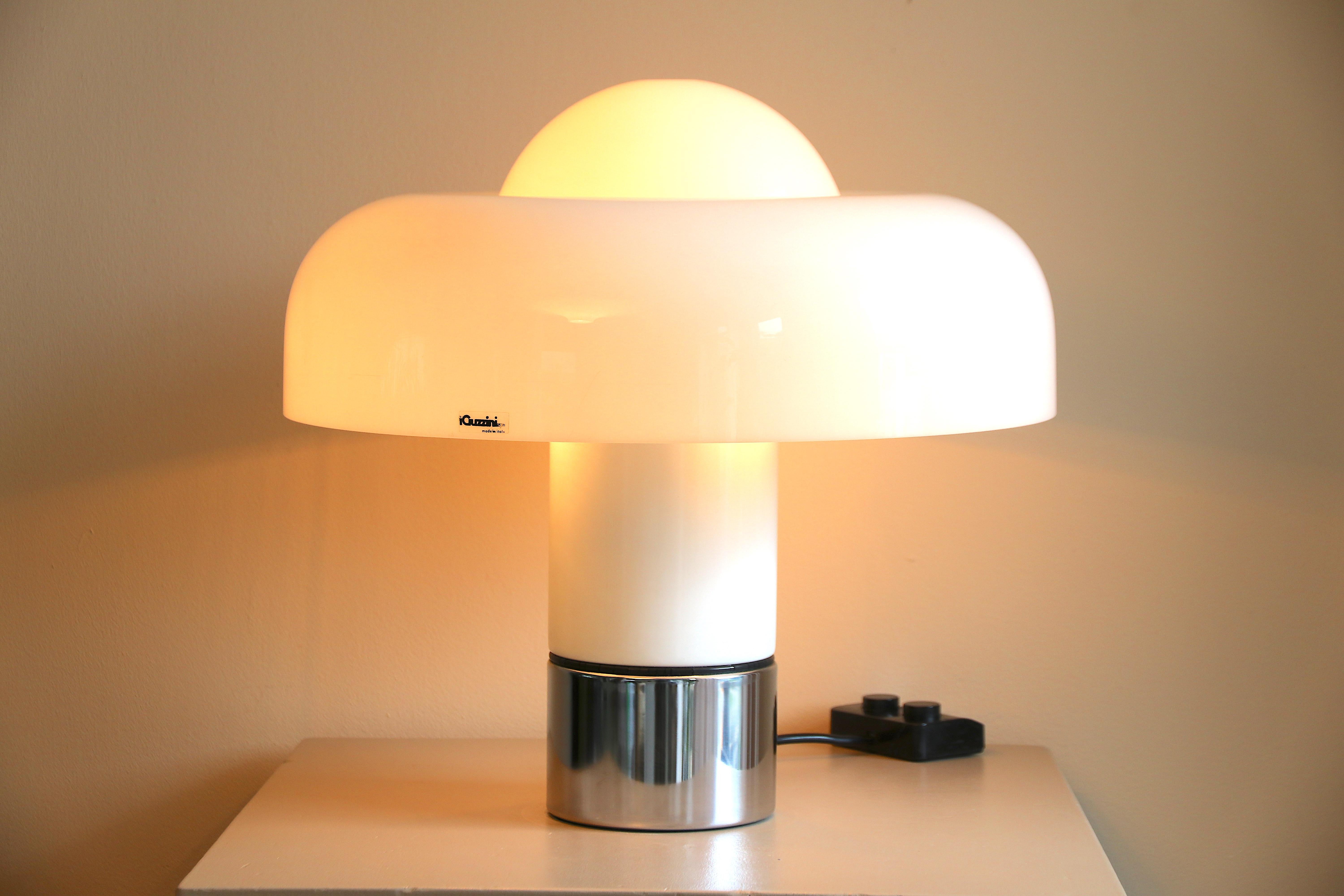 Table Lamp Brumbury by Luigi Massoni for Guzzini / Iguzzini, 2 available In Good Condition In Amsterdam, NL