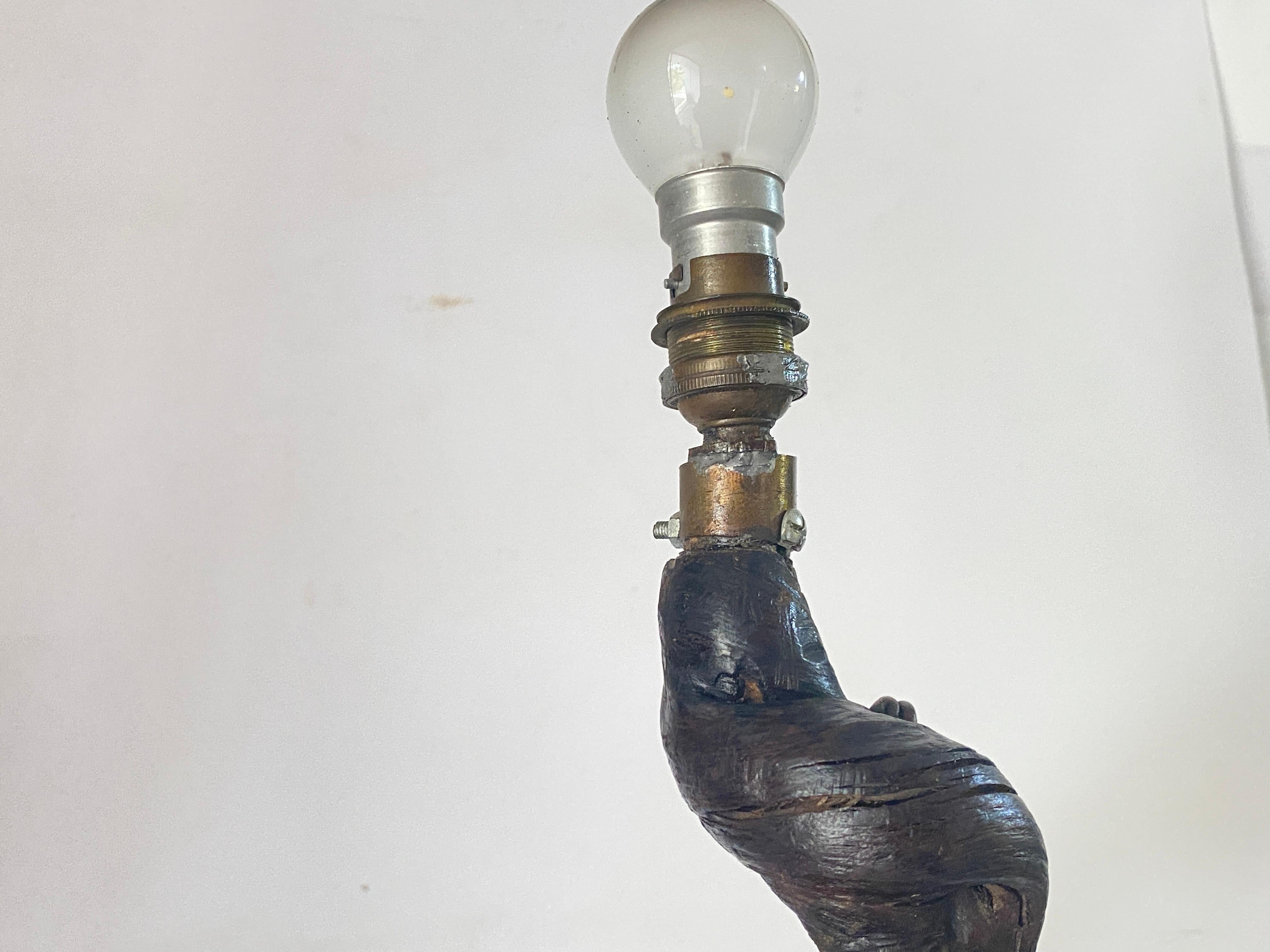 Lampe de table, Brutalist, Abstrait Roots Driftwood, couleur Brown France 20e siècle en vente 5
