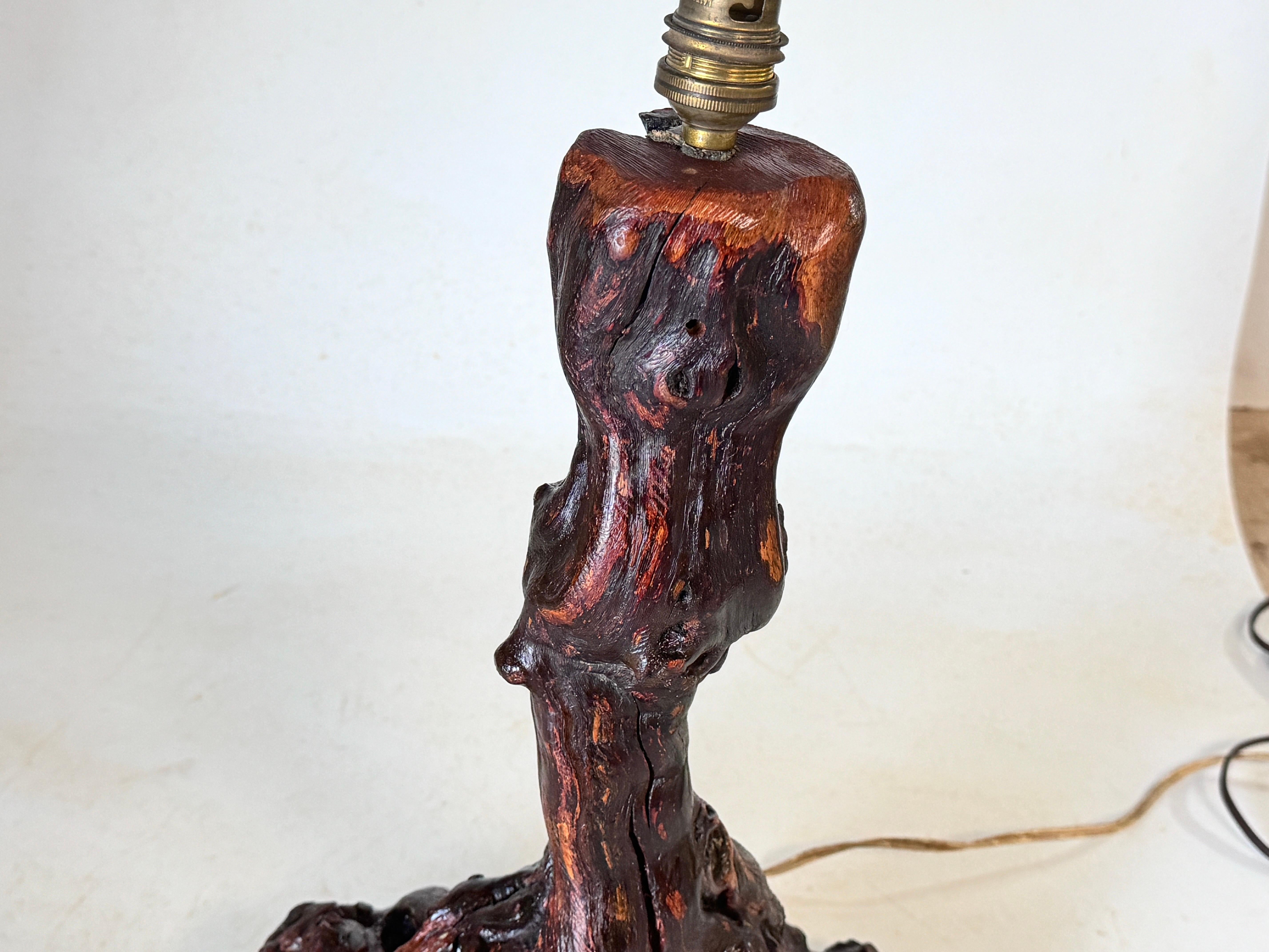 Table Lamp, Brutalist, Abstract Root Driftwood Brown color France 20th Century For Sale 6