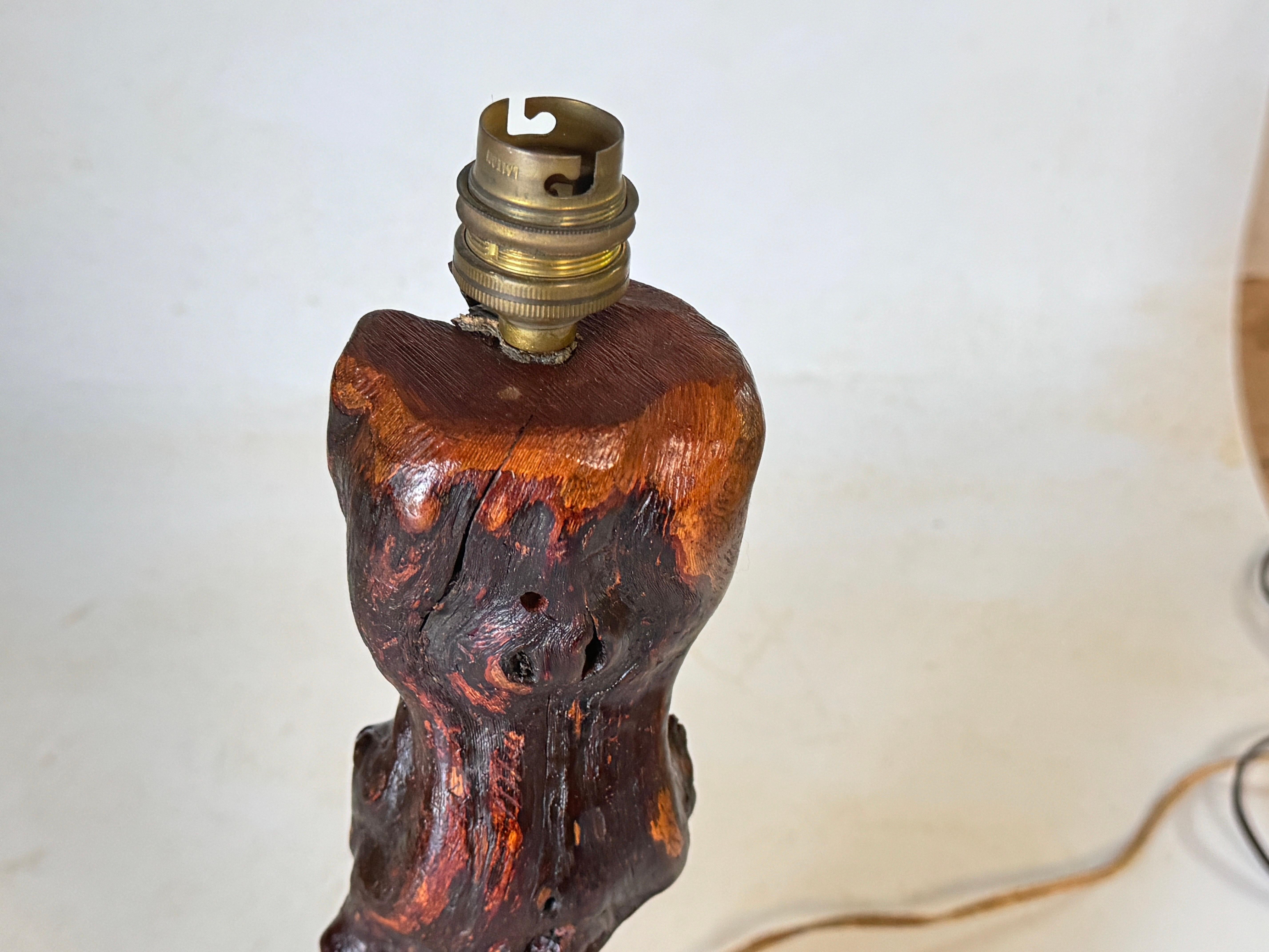 Tischlampe, Brutalistisch, Abstrakt Roots Driftwood Brown Farbe Frankreich 20. (Treibholz) im Angebot