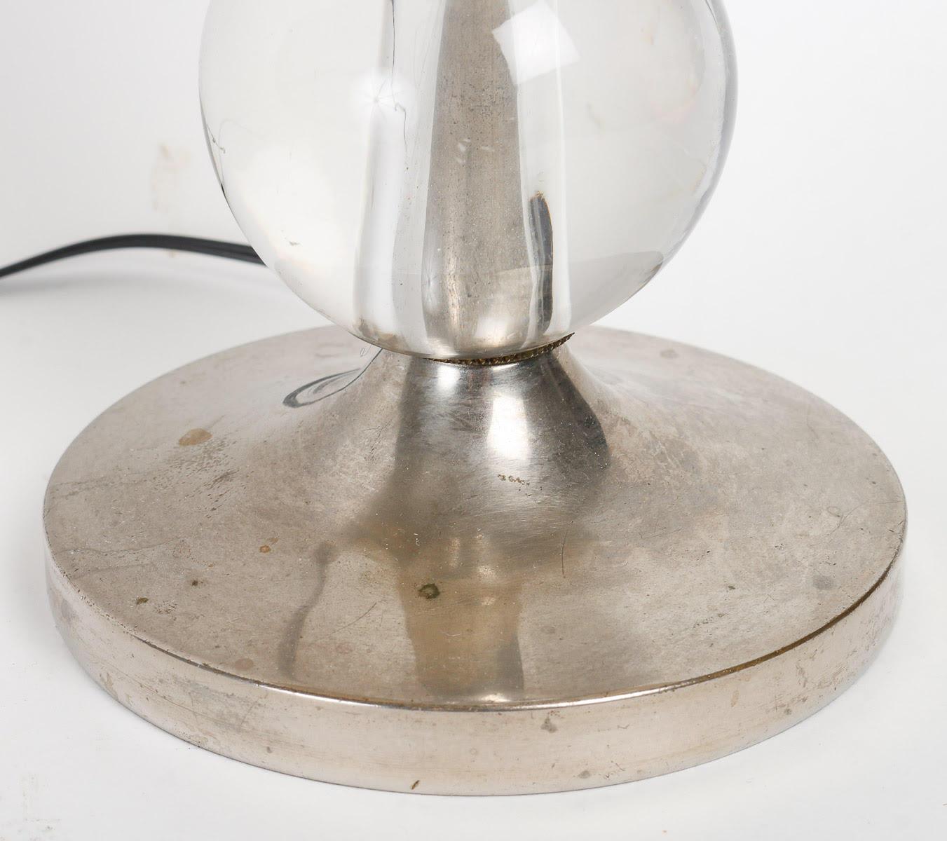 Plated Table Lamp by Adnet, Circa 1930, Art Deco Period.