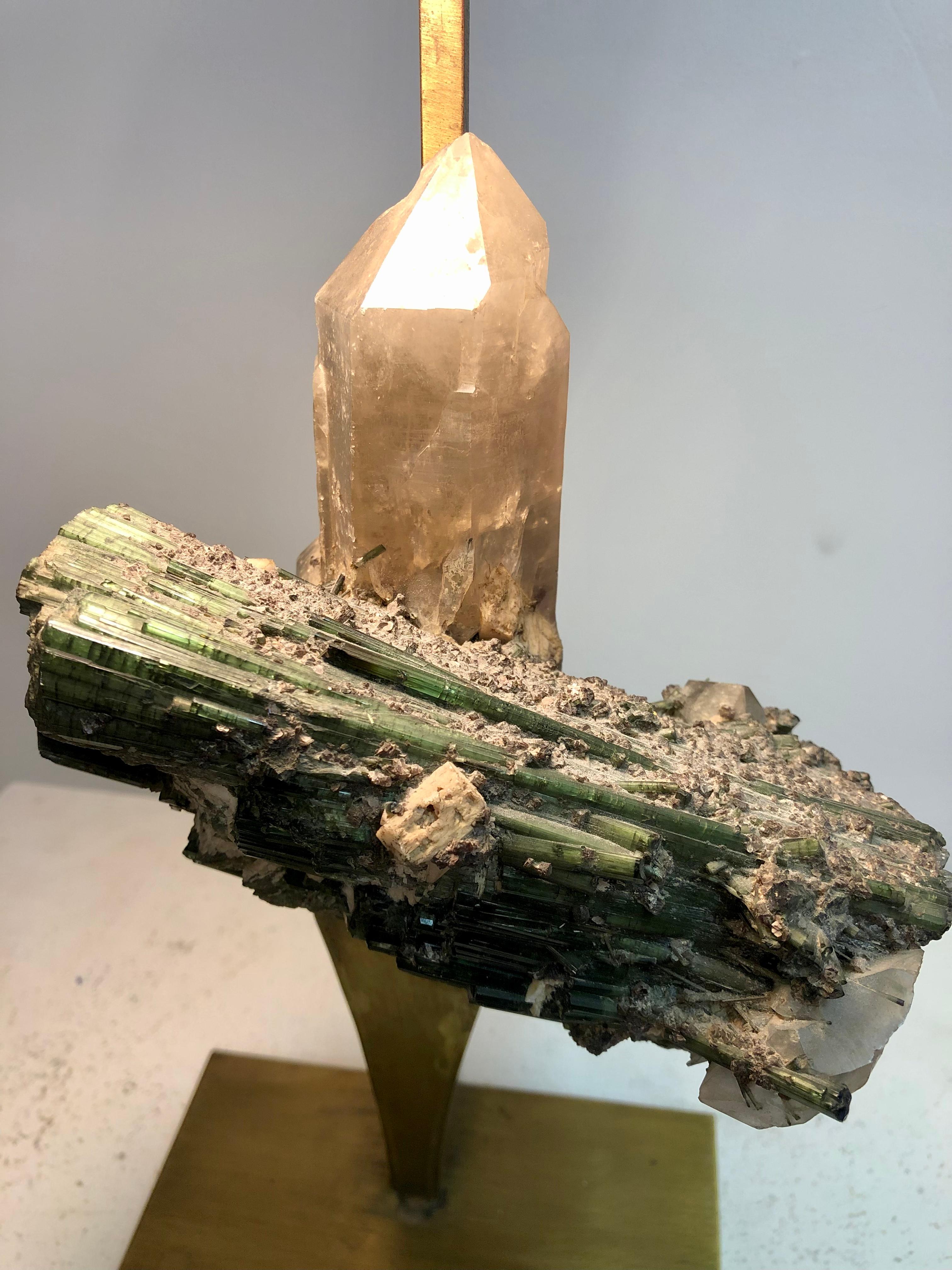 Table Lamp by Ado Chale circa 1965 with Rock Crystal and Tourmaline 1