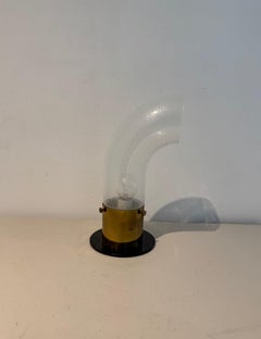 Lampada da tavolo di Aldo Nason per Mazzega, 1970 circa, ottone e vetro di Murano di Pulegoso