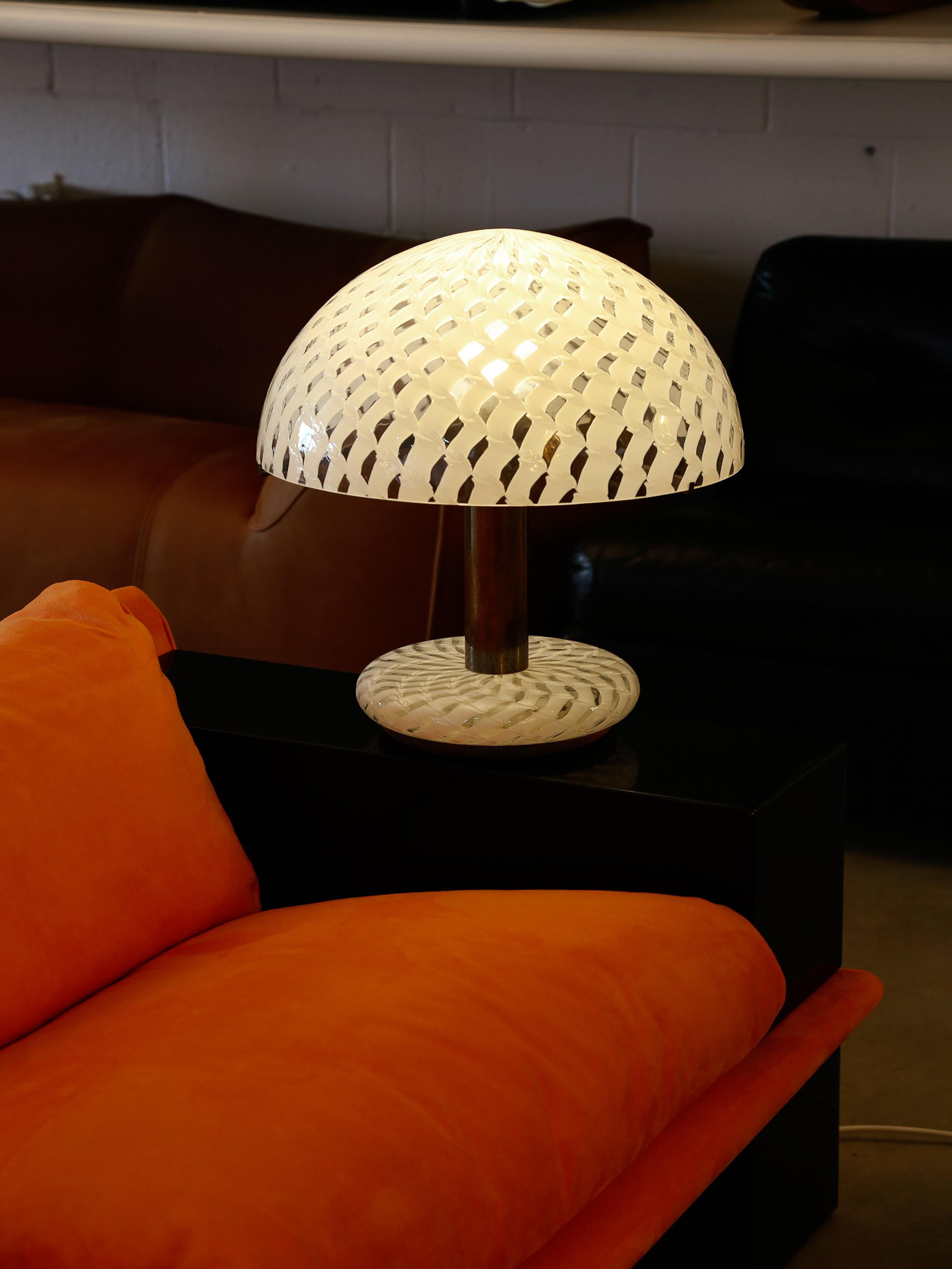 Mid-Century Modern Table Lamp By AV Mazzega in Murano Glass and Brass