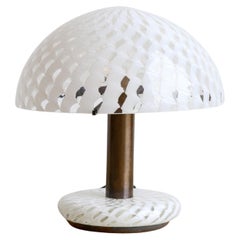 Table Lamp By AV Mazzega in Murano Glass and Brass