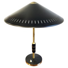 Mid-Century Modern Table Lamp by Bent Karlby, Brass & Black, 1956