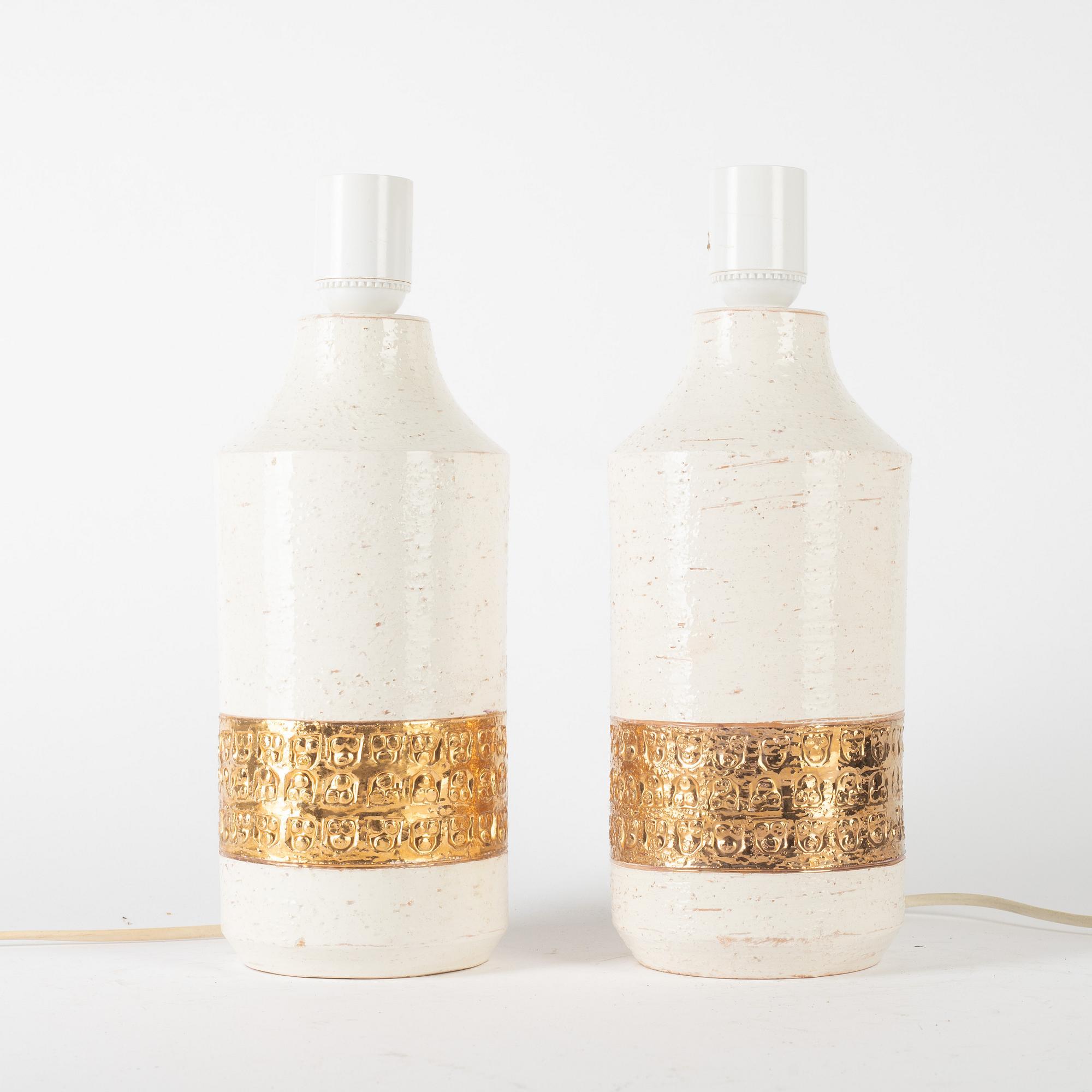 Swedish Aldo Londi for Bitossi a pair ceramic Lamps Sweden 1960 For Sale