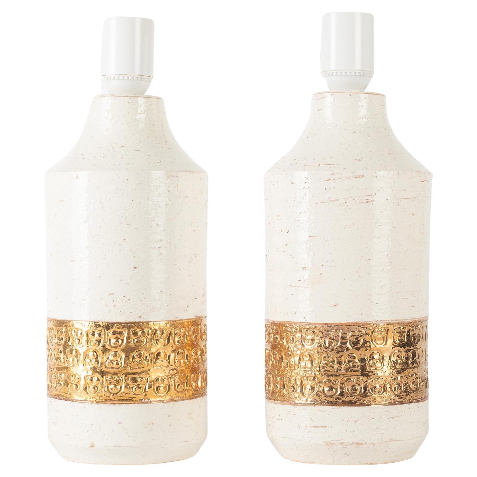 Aldo Londi for Bitossi a pair ceramic Lamps Sweden 1960 For Sale
