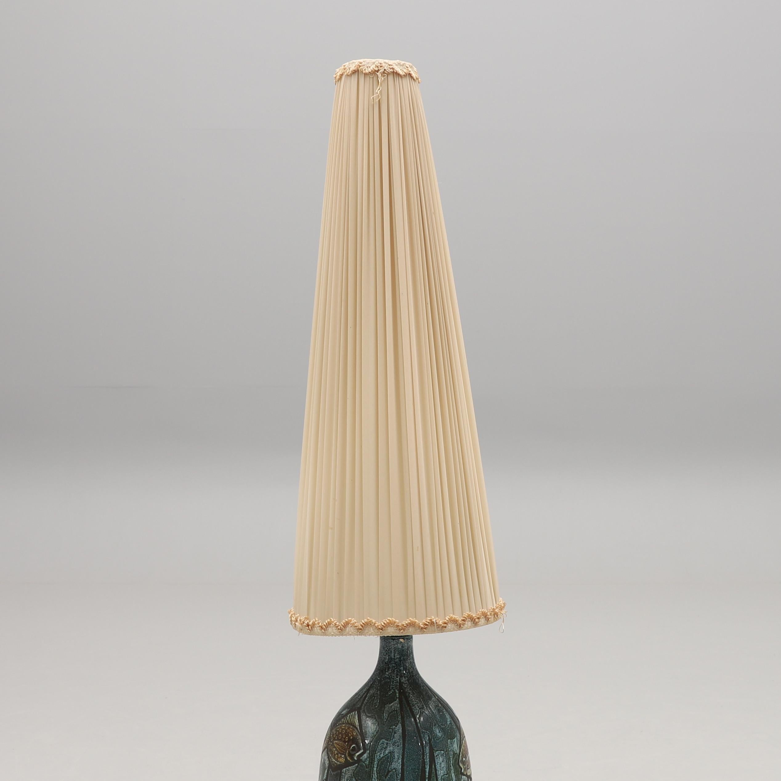Bonnie Rehnkvist  Ceramic table lamp for Torngrens, Falkenberg Sweden 1960 For Sale 1