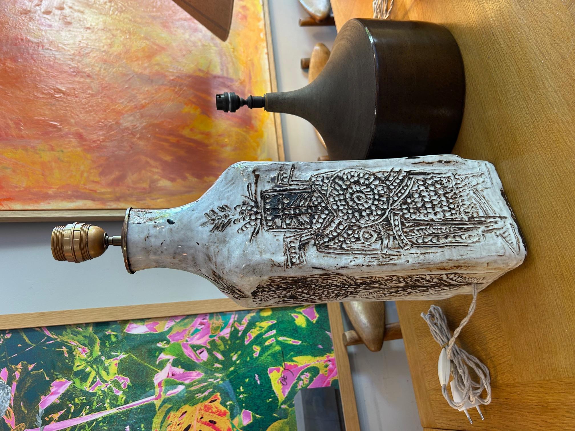 Ceramic Table Lamp by Boris Kassianoff, France 1970's For Sale