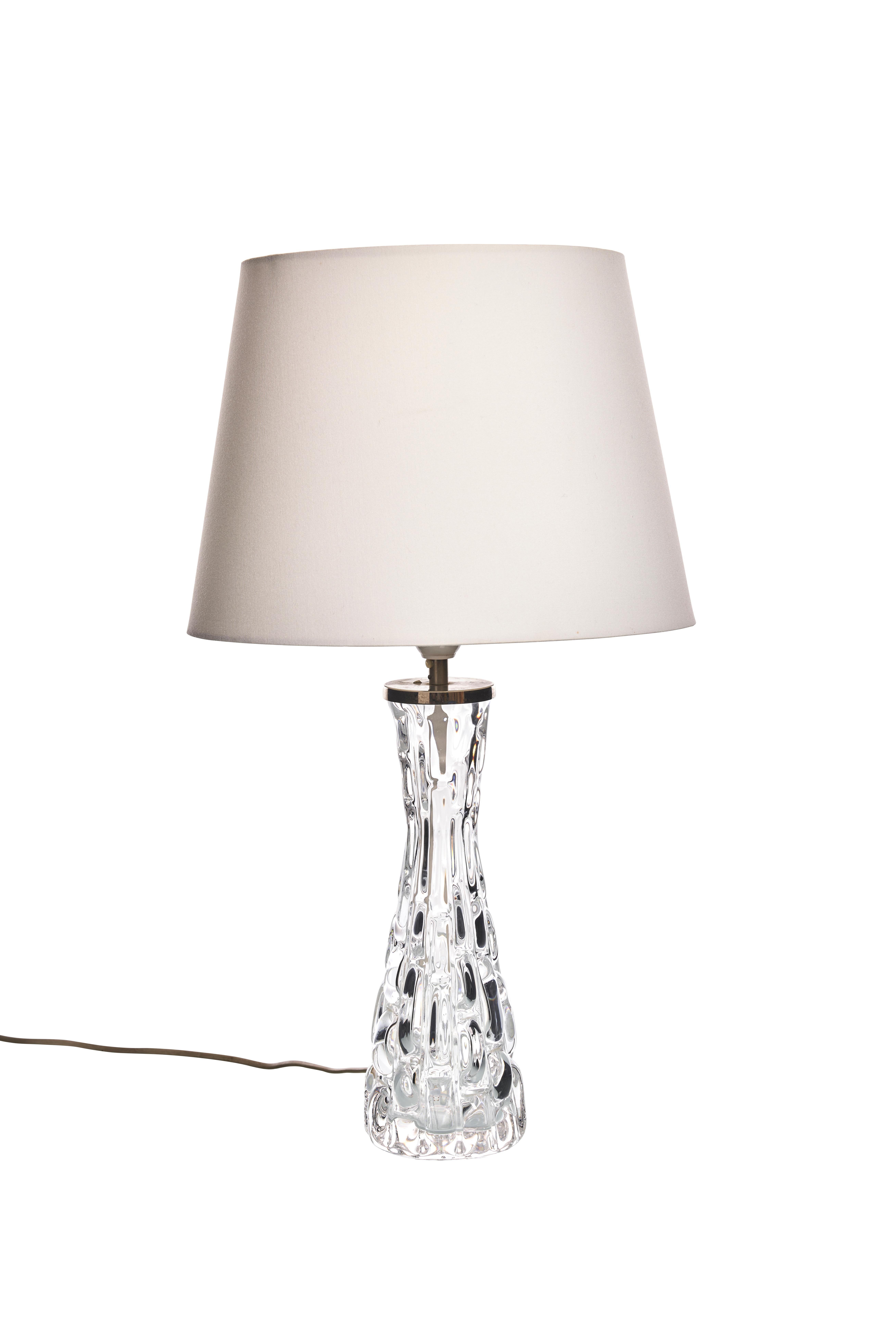 Mid-Century Modern Table Lamp by Carl Fagerlund for Orrefors, Sweden, 1960s For Sale