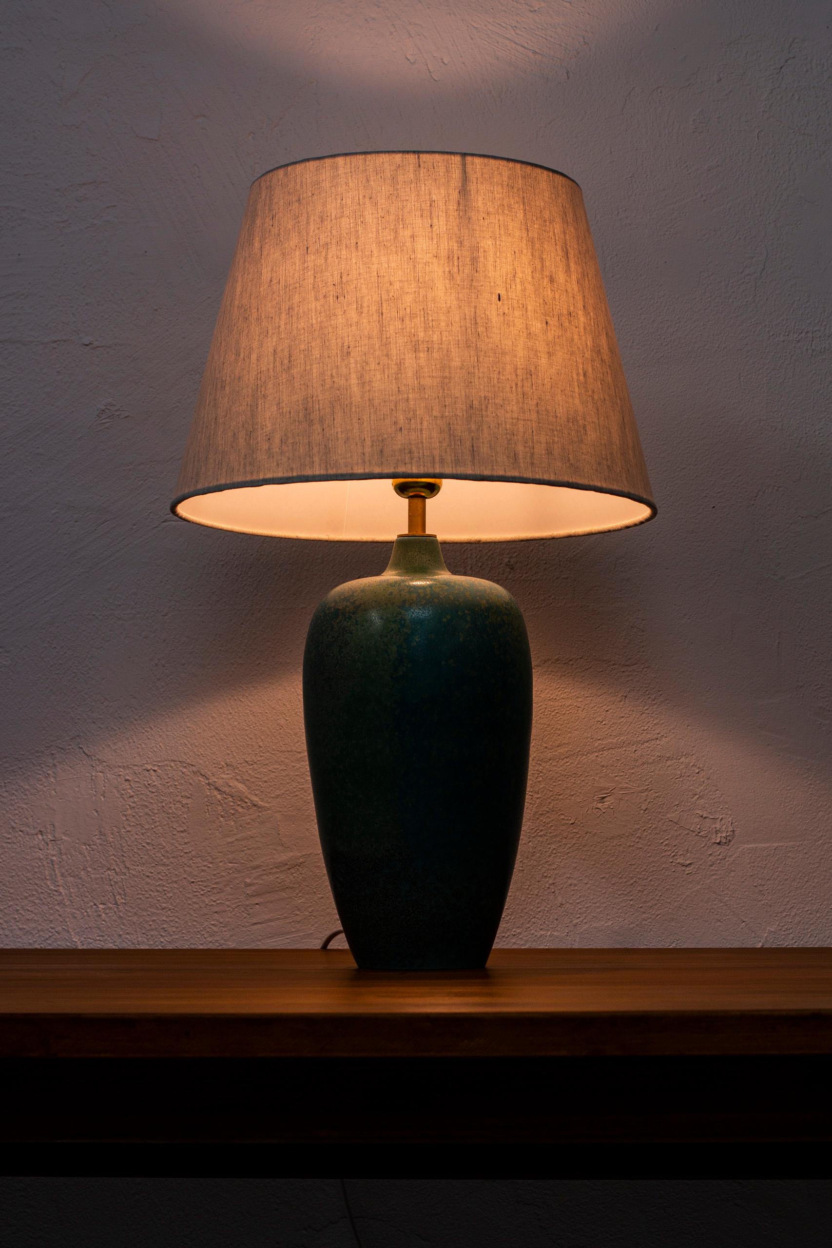 Brass Table Lamp by Carl-Harry Stålhane for Rörstrand, Sweden, 1950s