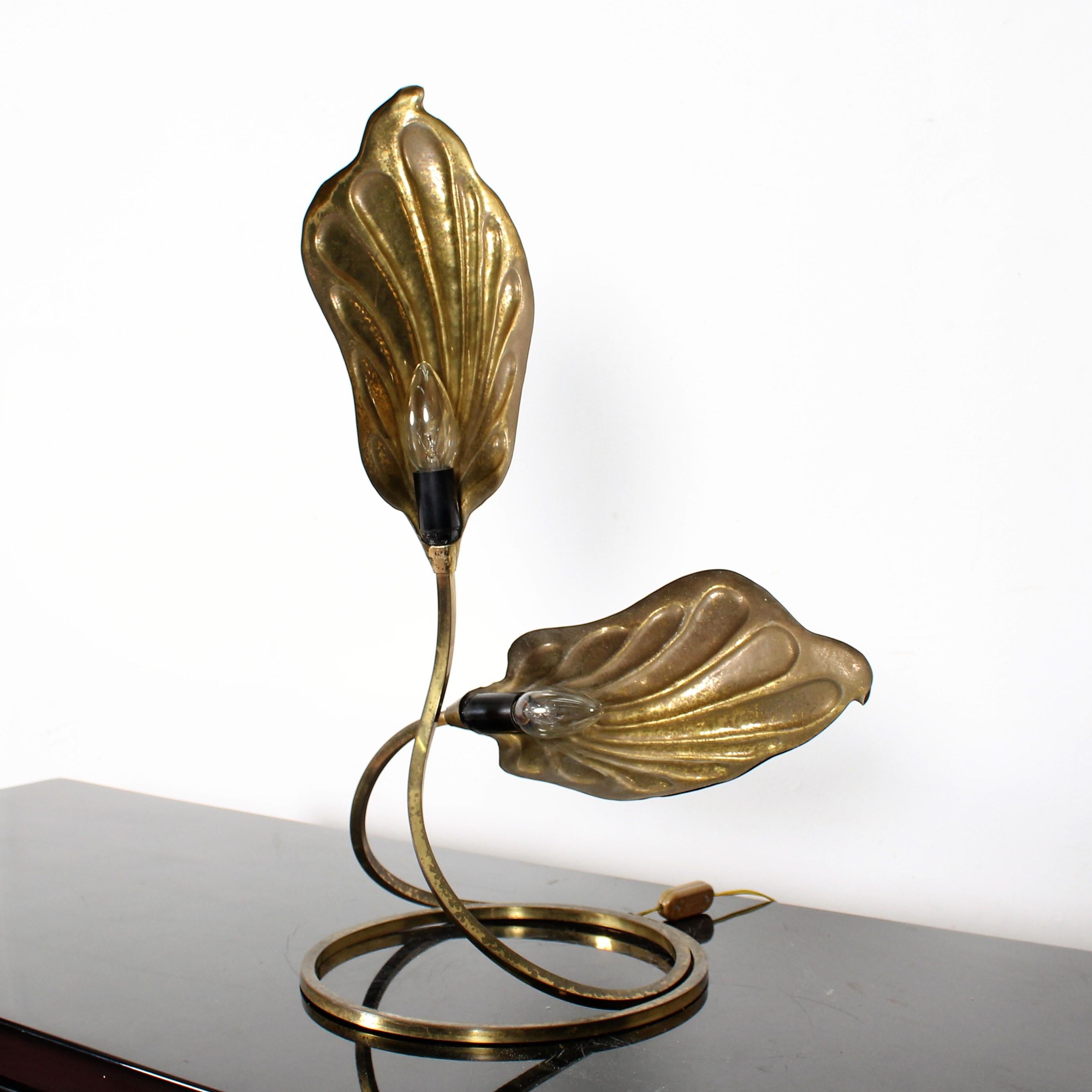 Italian Midcentury brass Table Lamp by Carlo Giorgi & Tommaso Barbi Italy 1960s