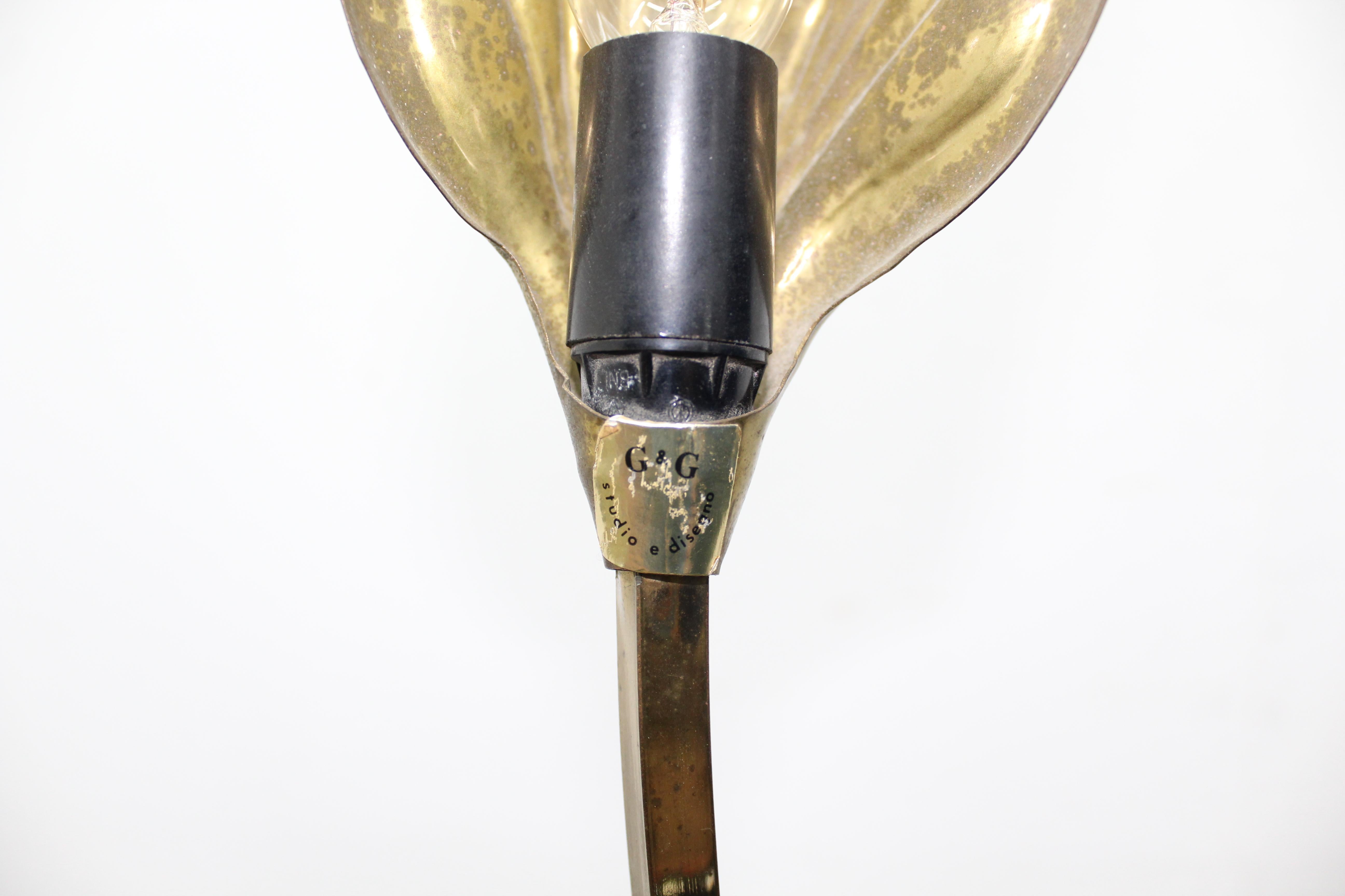 Brass Midcentury brass Table Lamp by Carlo Giorgi & Tommaso Barbi Italy 1960s