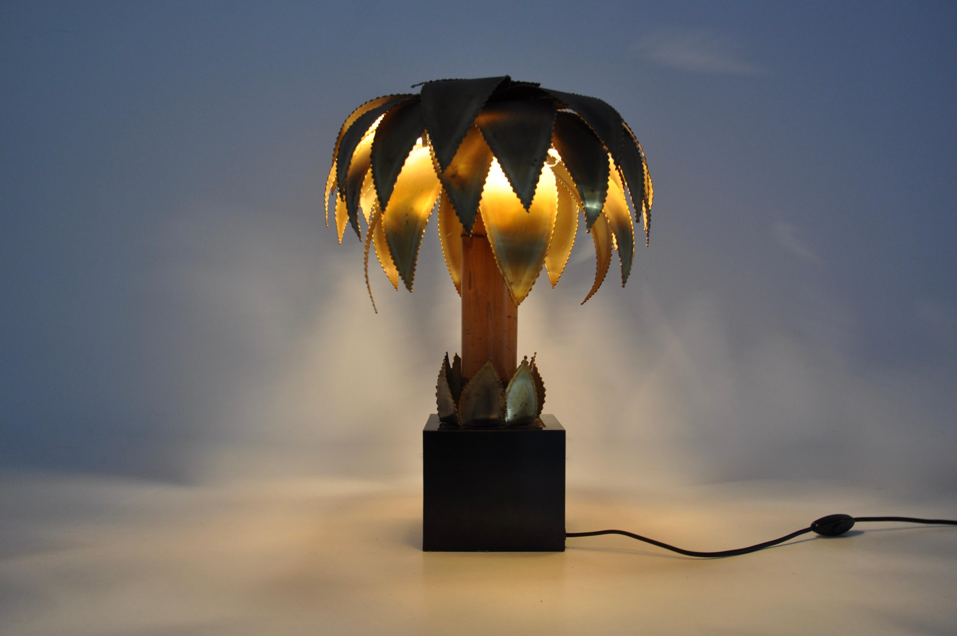 Brass Table Lamp by Christian Techoueyres for Maison Jansen, 1970s For Sale