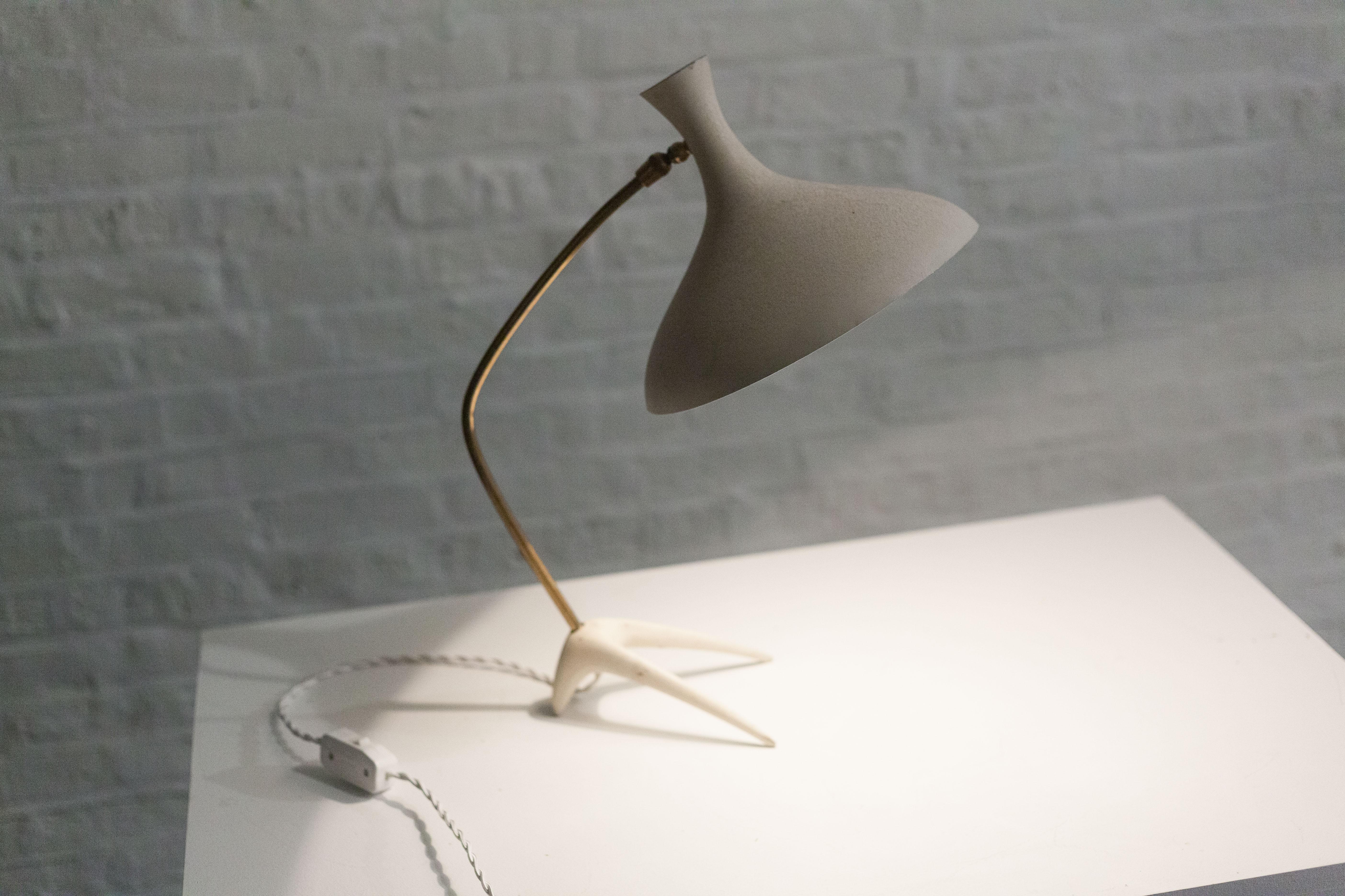 Table Lamp by Cosack Leuchten, White, Germany, 1950s For Sale 9