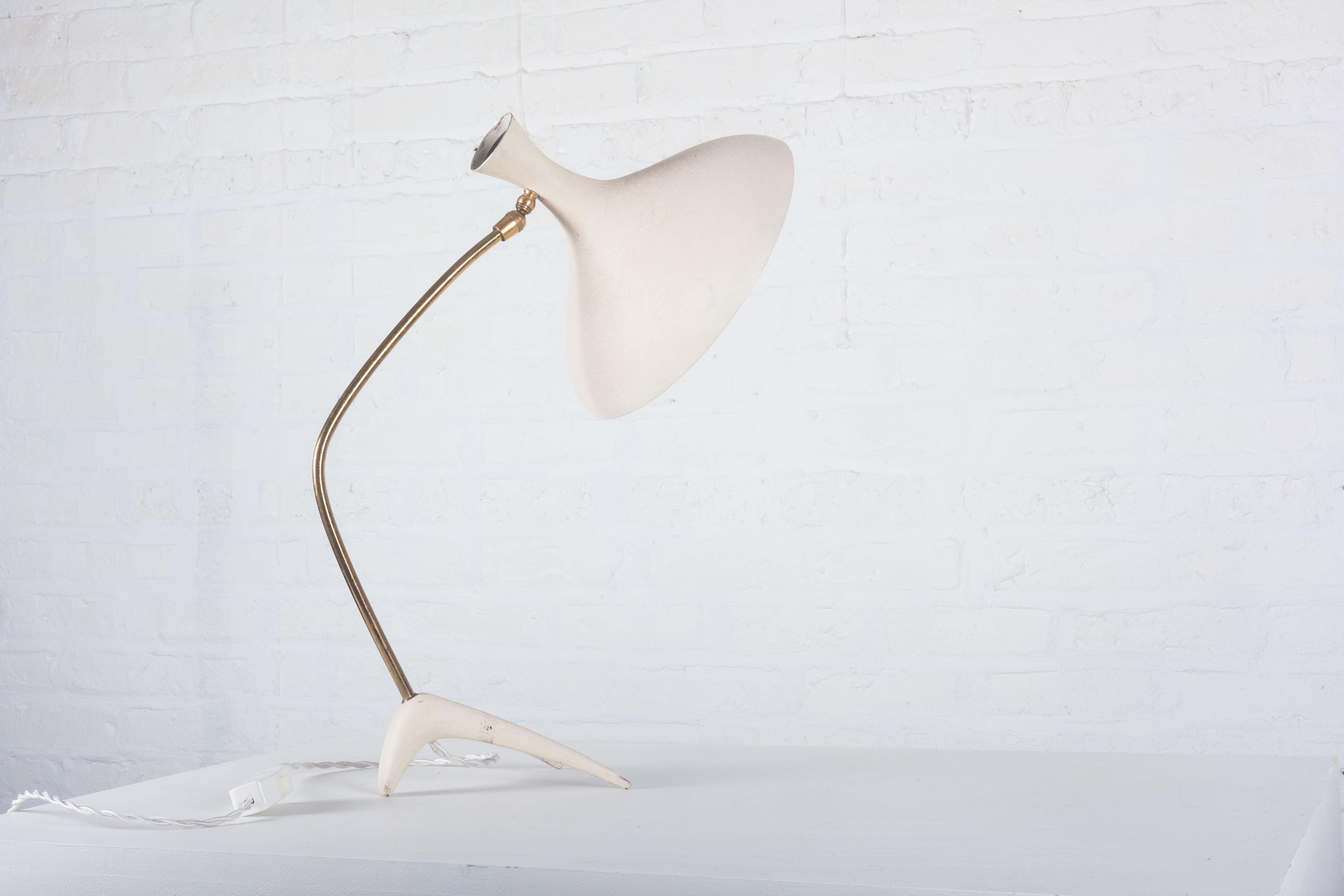 Mid-20th Century Table Lamp by Cosack Leuchten, White, Germany, 1950s For Sale