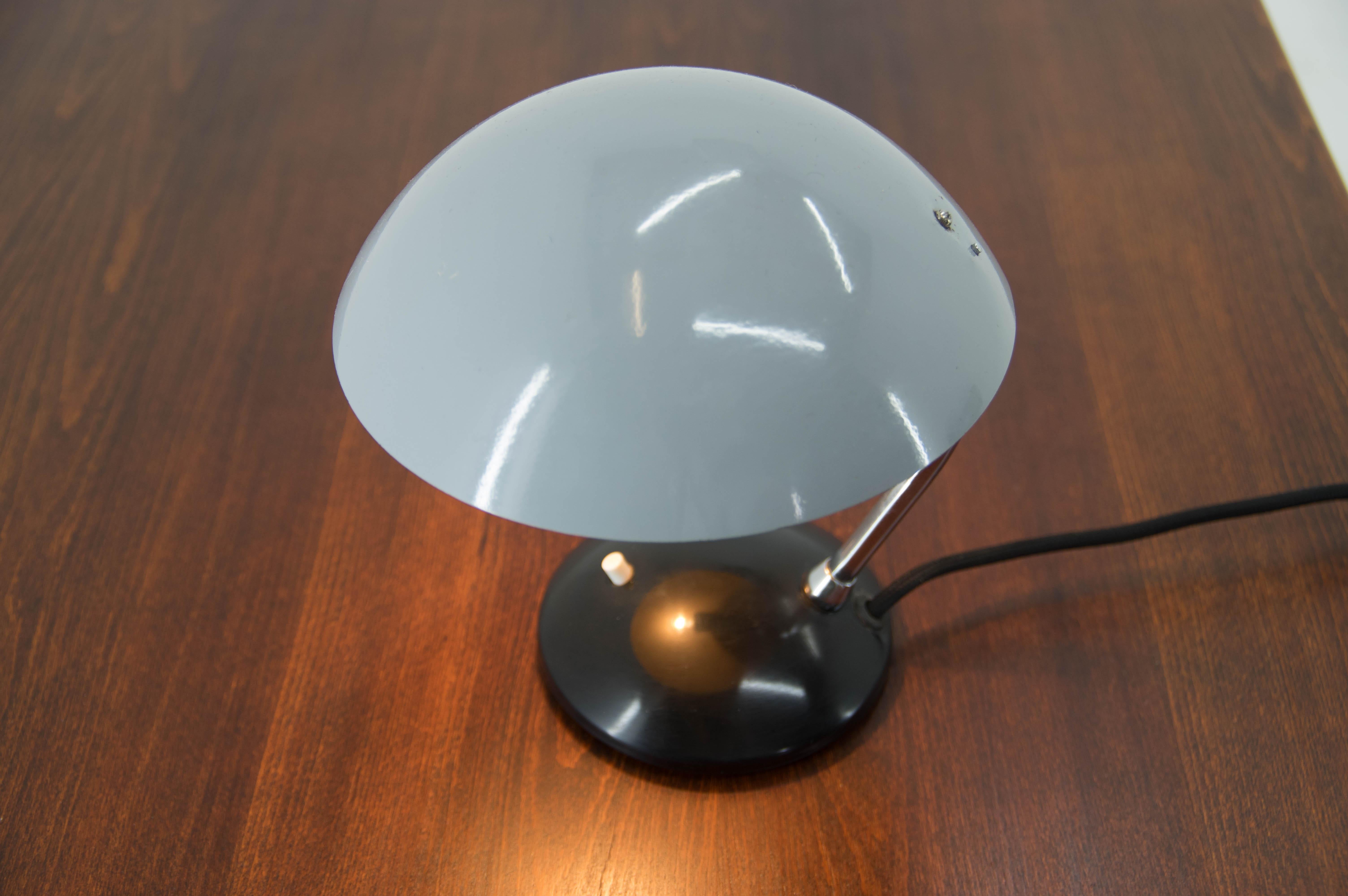 - 1970s, Czechoslovakia
- maker: Drukov
- original condition with patina - polished
- signed by paper label
- E14 bulb, 25W
- rewired