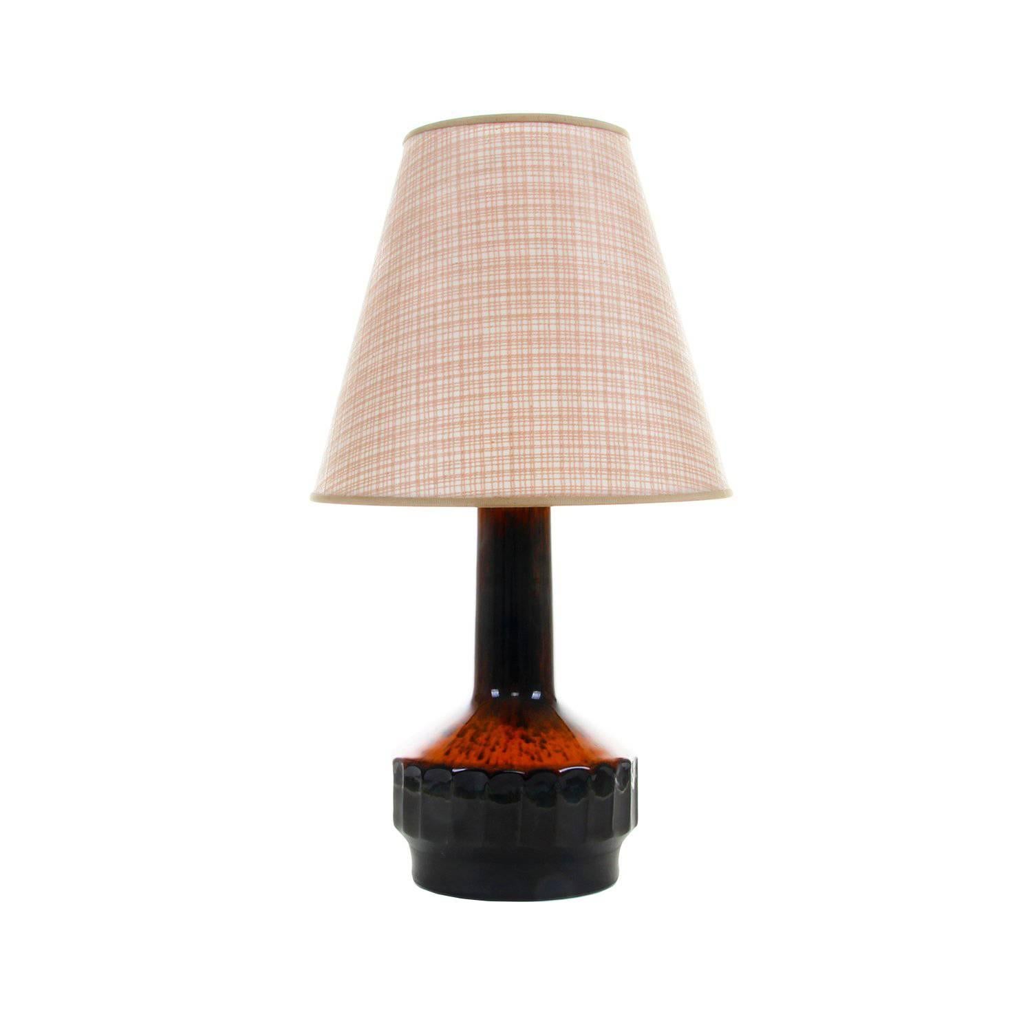 Table Lamp by Ernst Keramik, 1970s, Gorgeous Stoneware Table Lamp with Shade For Sale