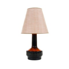 Vintage Table Lamp by Ernst Keramik, 1970s, Gorgeous Stoneware Table Lamp with Shade