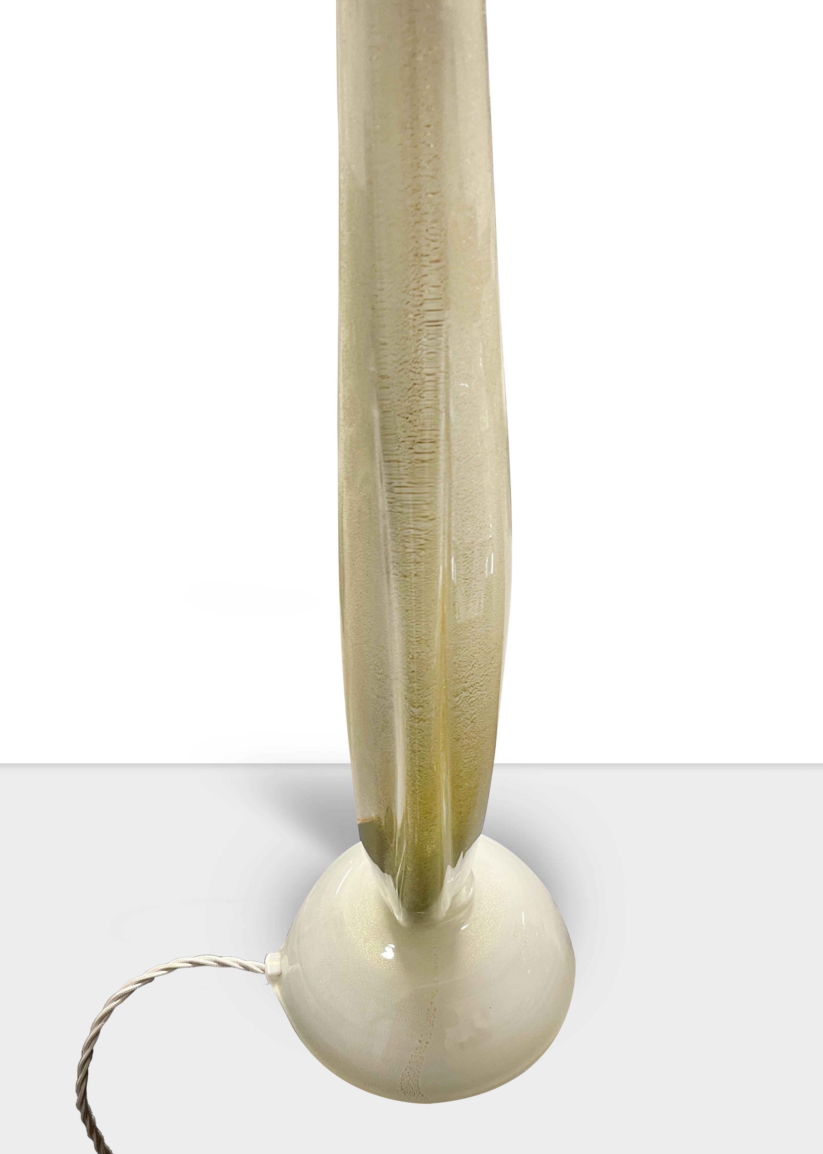 Tischlampe von Flavio Poli, Italien, 1950er-Jahre (Muranoglas) im Angebot