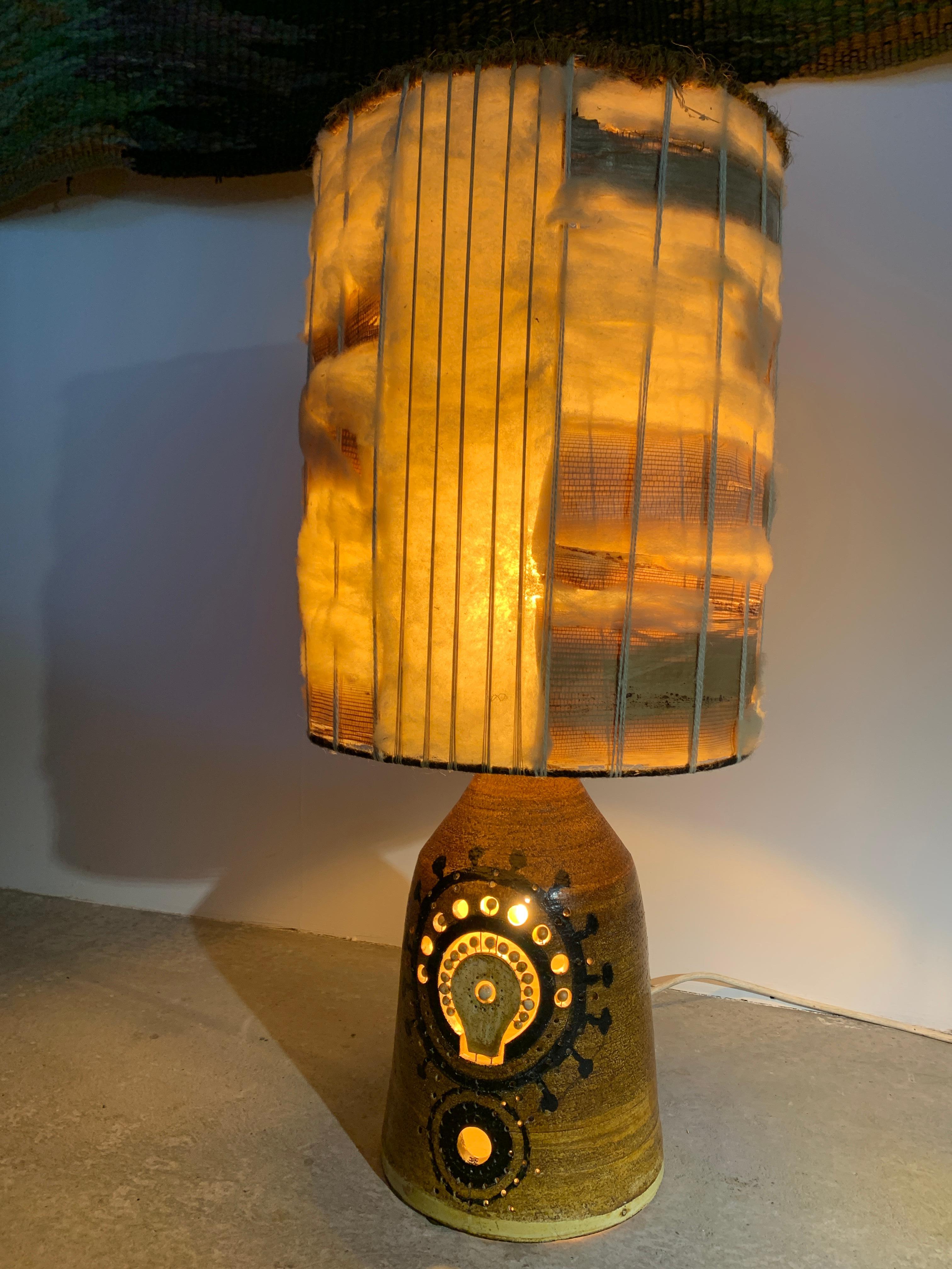 Brutalist Table lamp by Georges Pelletier, France, 1950s. For Sale