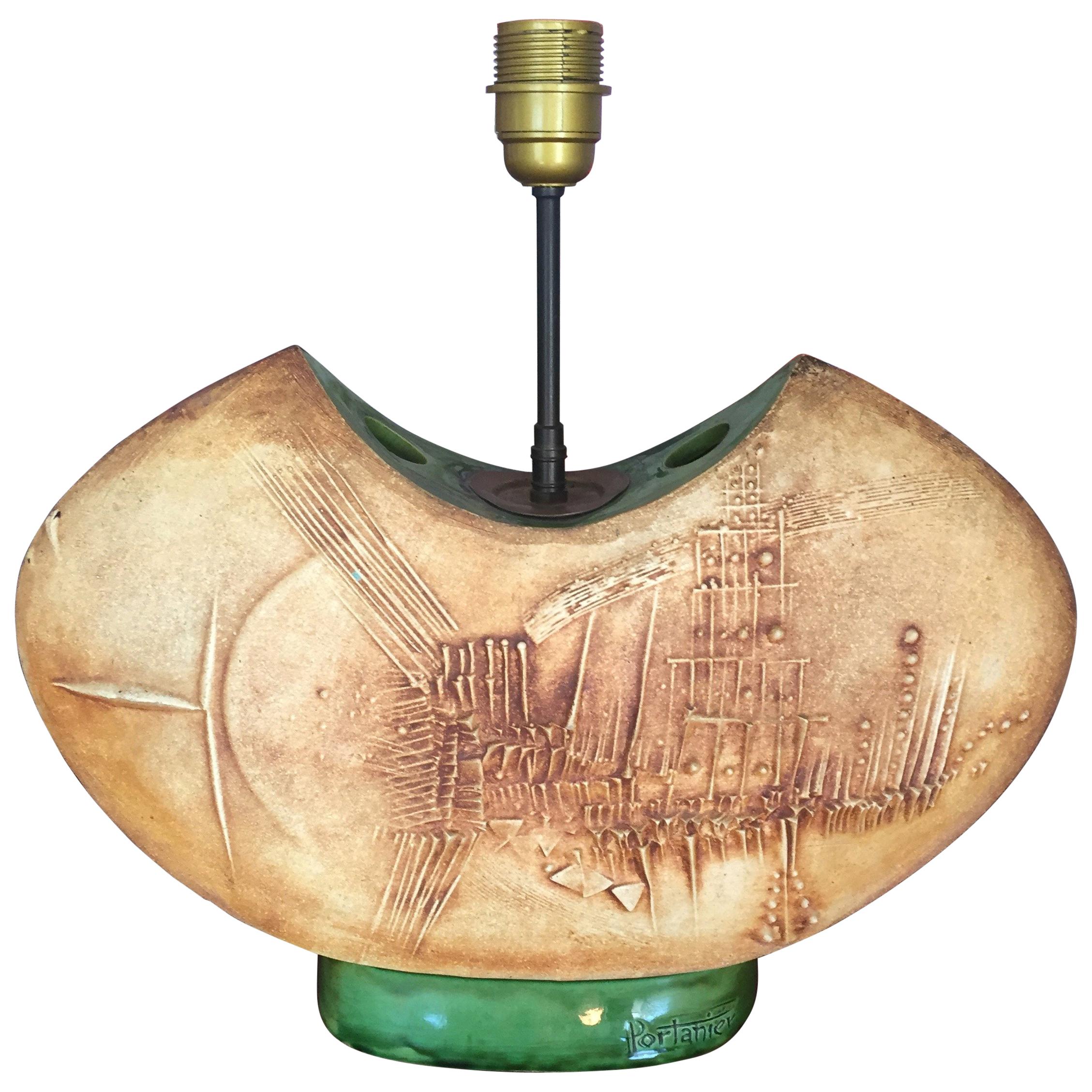 Table Lamp by Gilbert Portanier for Vallauris, 1950s For Sale