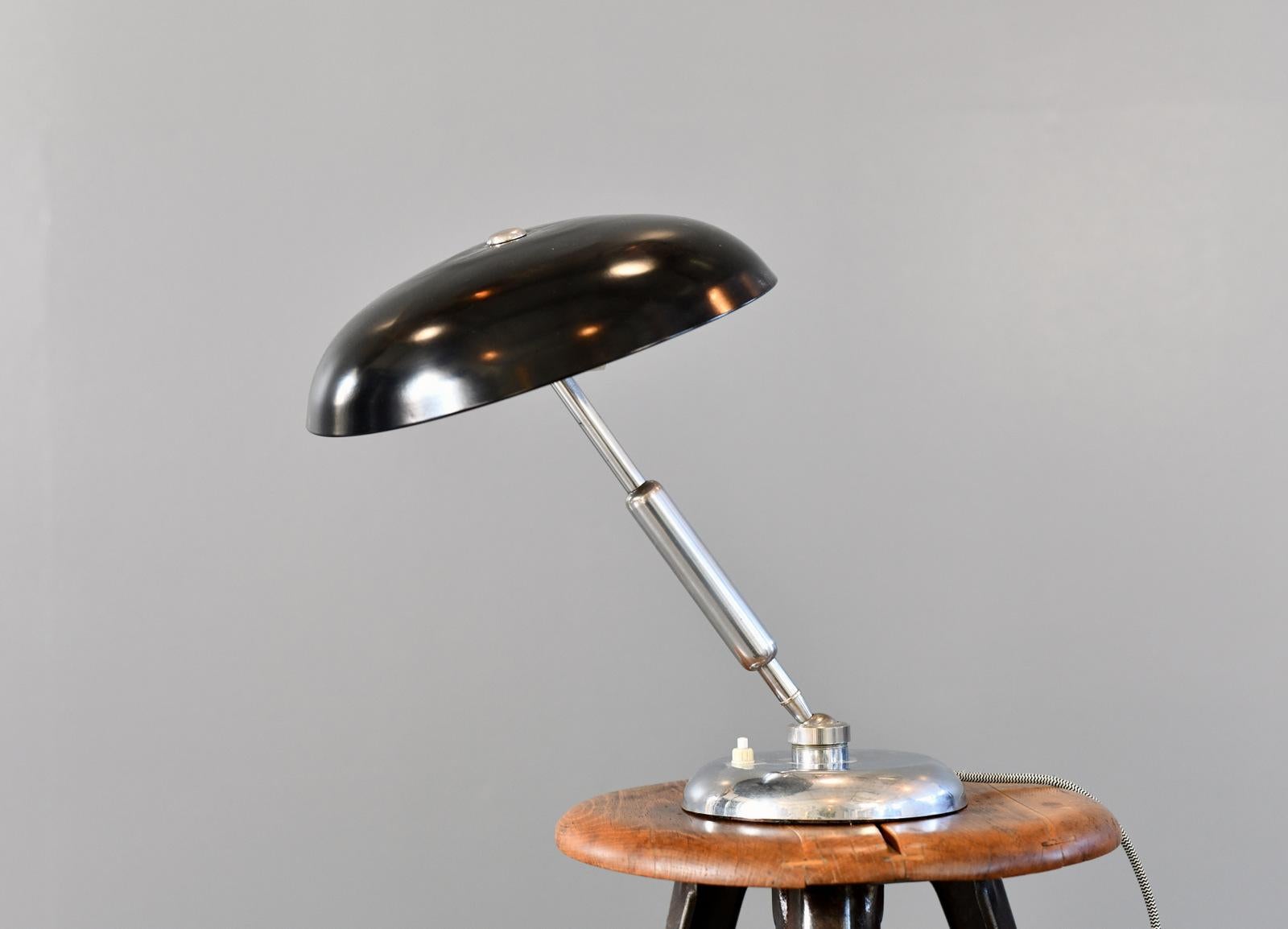 Steel Table Lamp By Giovanni Michelucci For Lariolux Circa 1940s For Sale