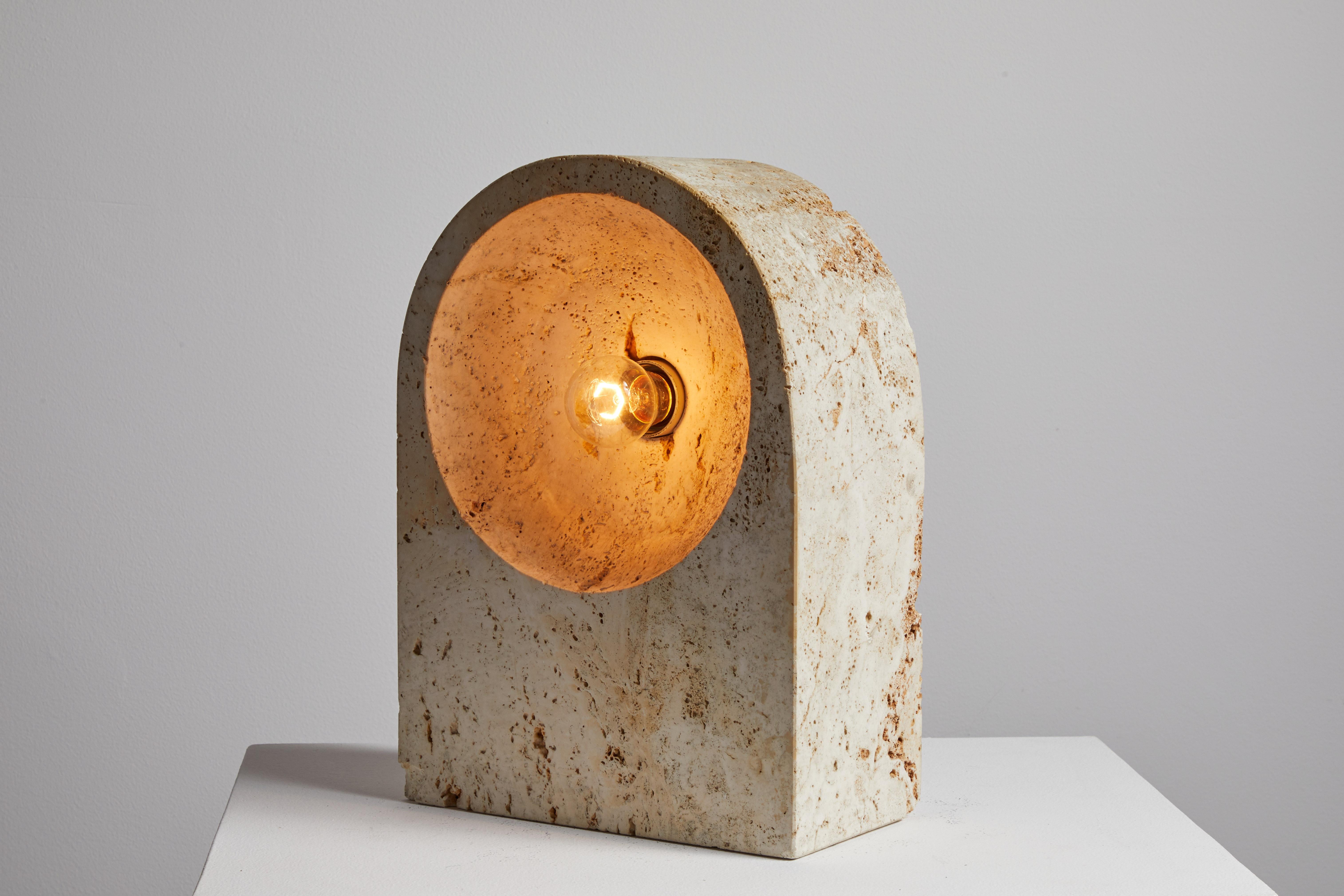 Travertine 'Maja' Table Lamp by Giuliano Cesari for Nucleo Sormani For Sale