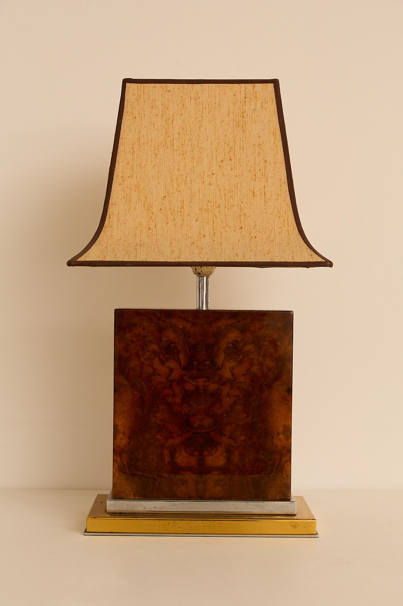 Lámpara de mesa de J. Claude Mahey Chapado en venta