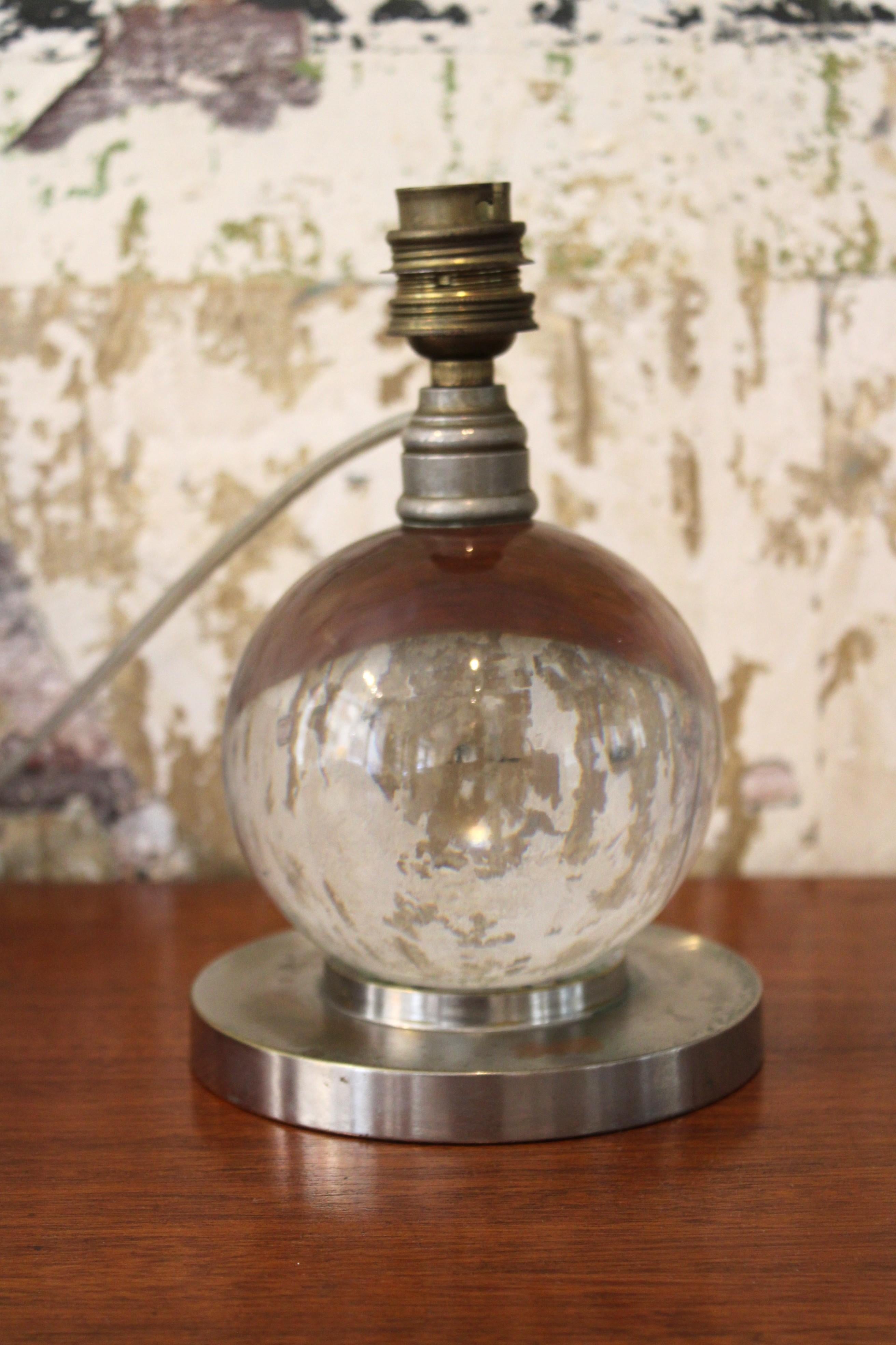 French Table Lamp by Jacques Adnet for Baccarat, circa 1930 For Sale