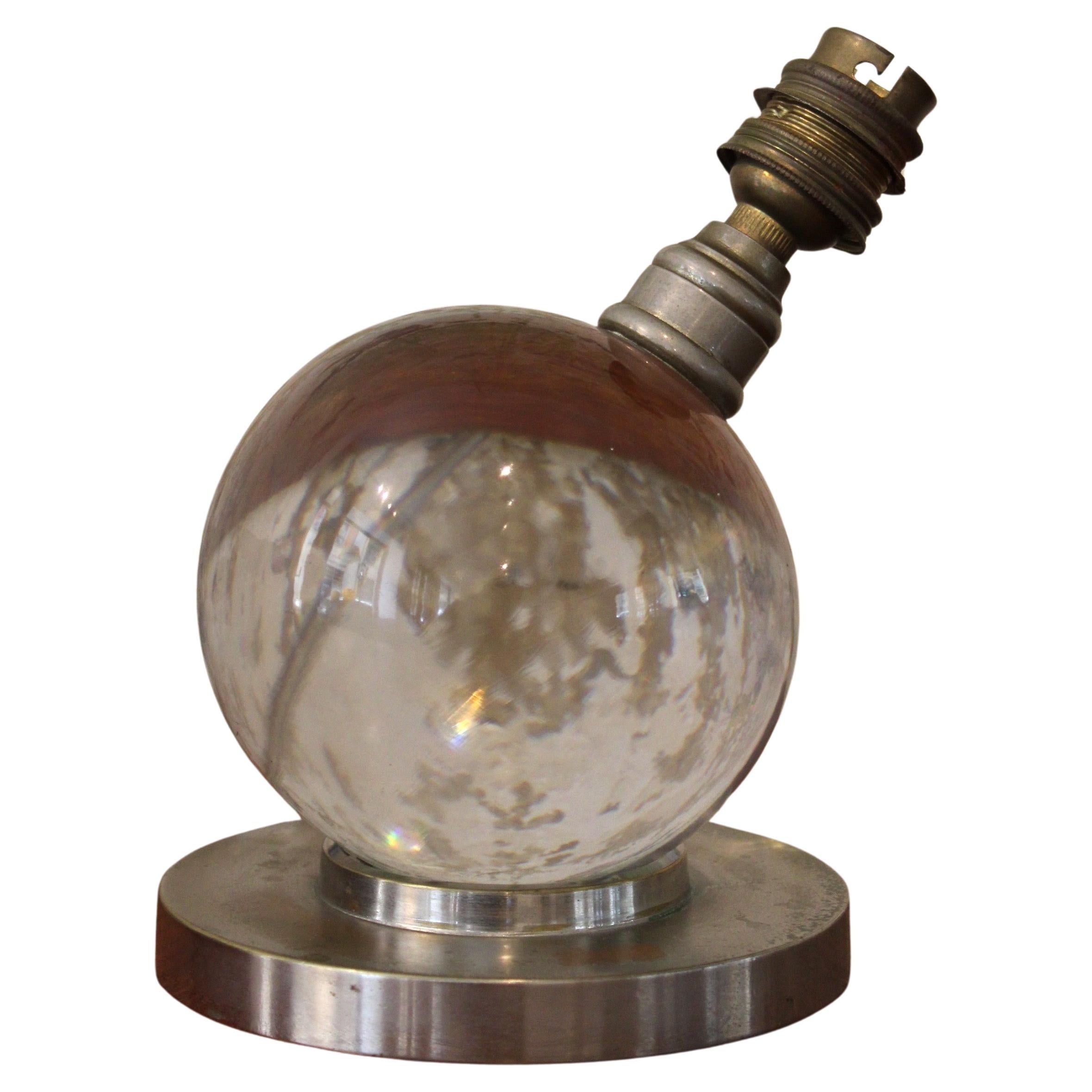 Table Lamp by Jacques Adnet for Baccarat, circa 1930 For Sale