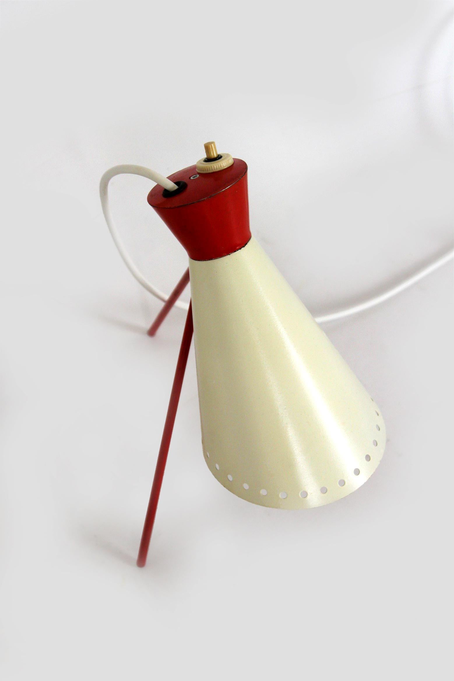 This table lamp was designed by Josef Hurka for Napako and manufactured in the Czech Republic in the 1960s. The lamp is in good, original condition, visible minor scratches, etc. patina.
