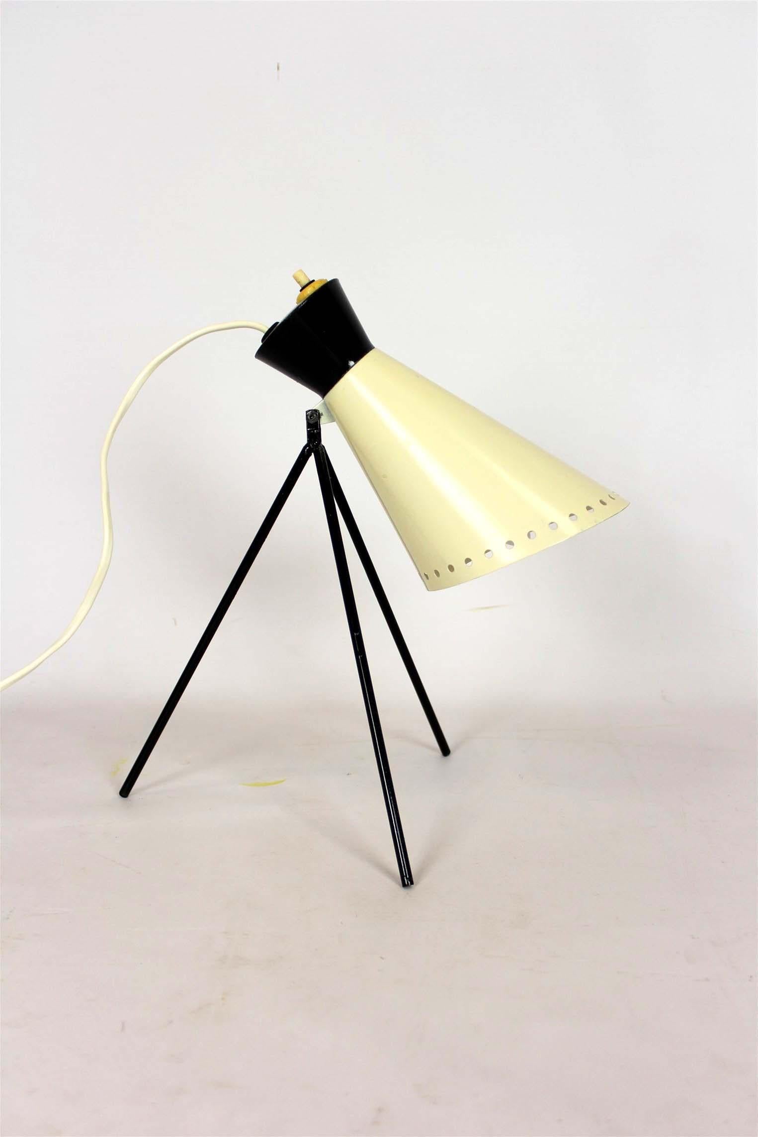 This table lamp was designed by Josef Hurka for Napako and manufactured in the Czech Republic in the 1960s. The lamp is in good, original condition, visible minor scratches, etc. patina.

