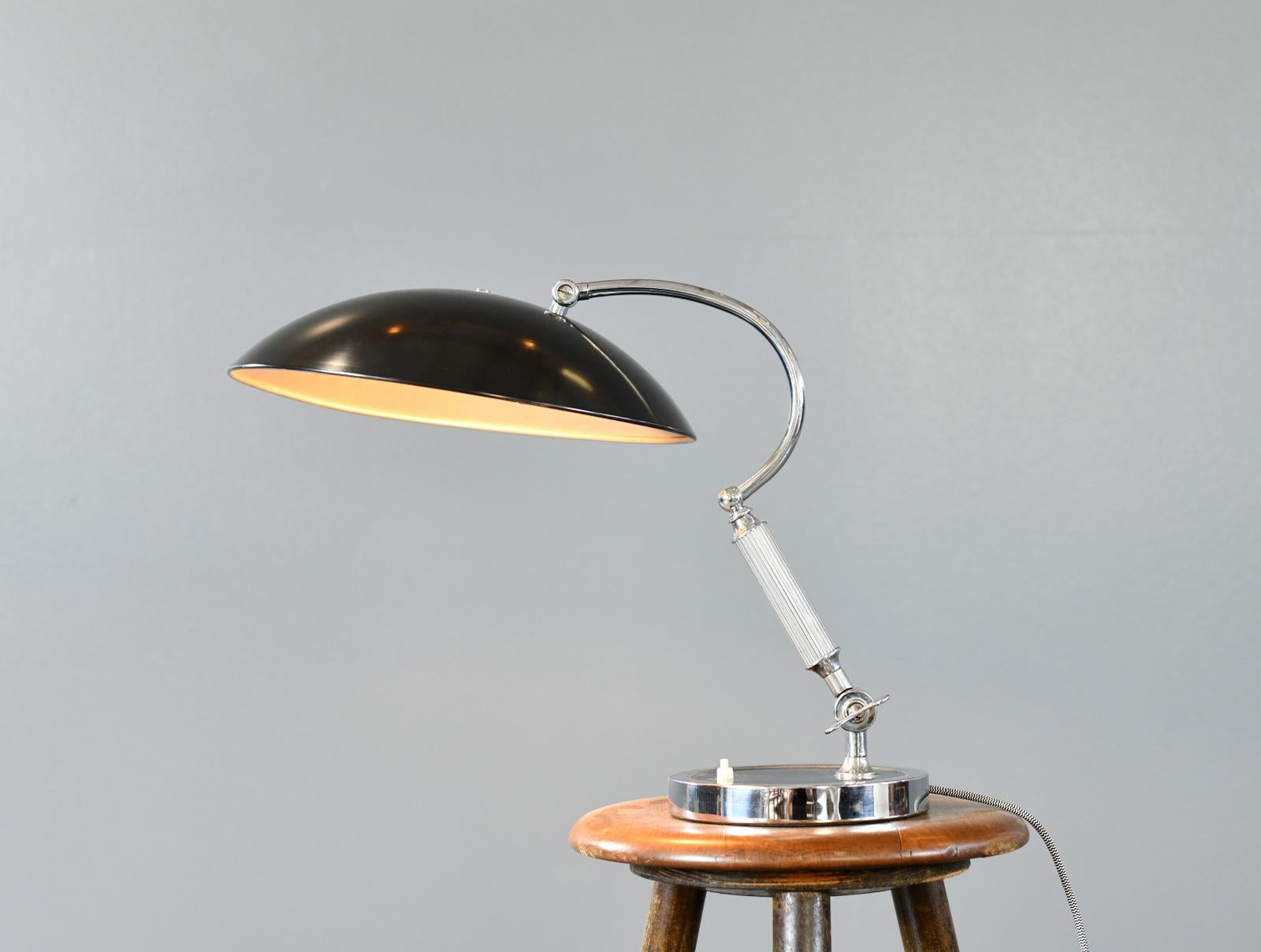 Steel Table Lamp by Joseph Brumberg Circa 1930s For Sale