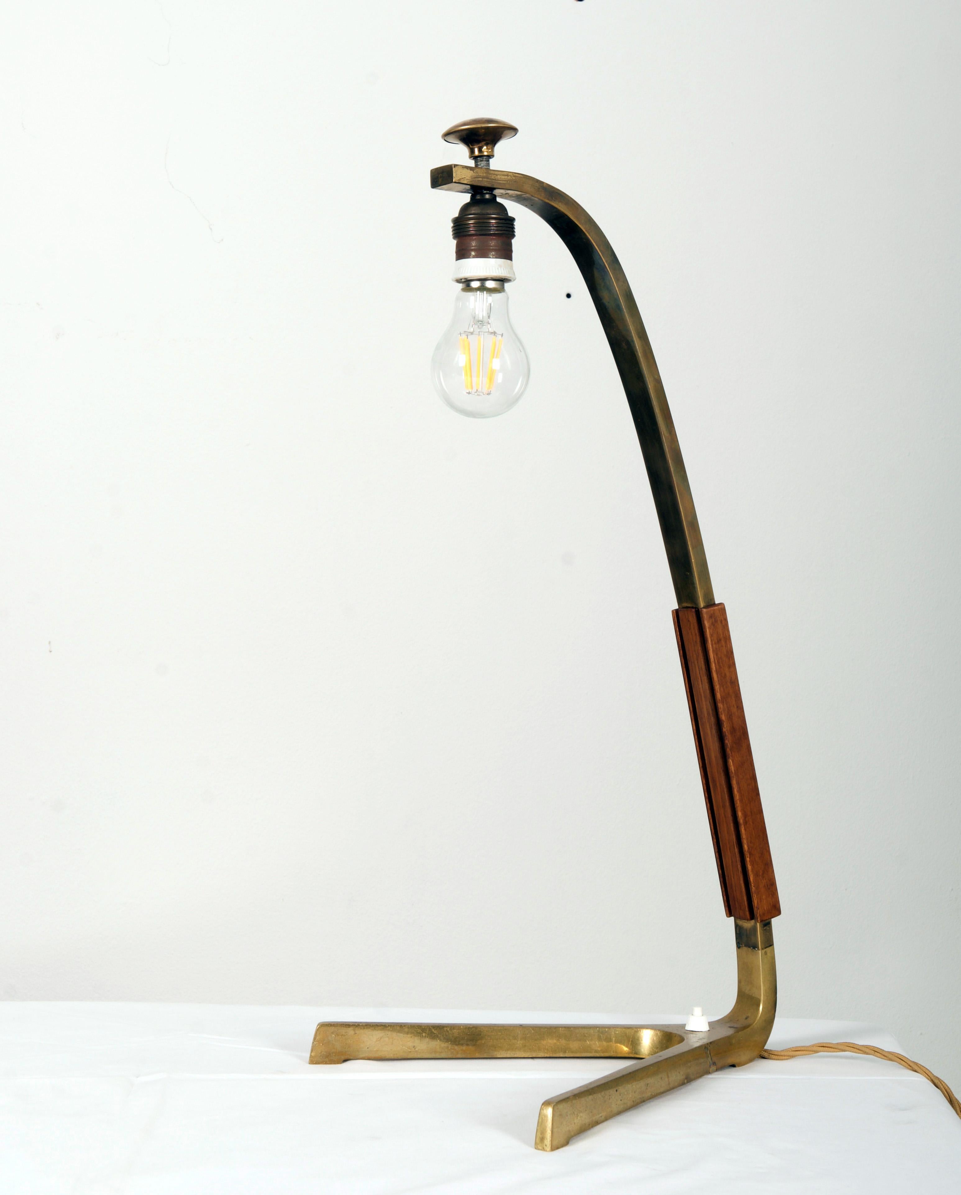 Brass Table Lamp by J.T. Kalmar Mod. 1197 Phoenix For Sale