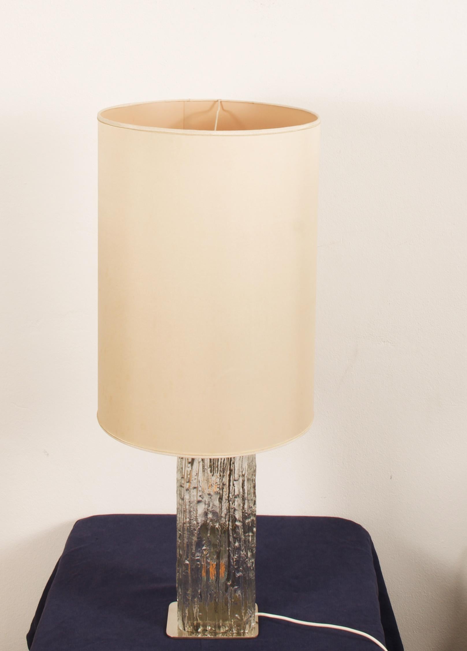 Table Lamp by Kalmar Frankenberg with an Illuminated Ice Glass Stand For Sale 4
